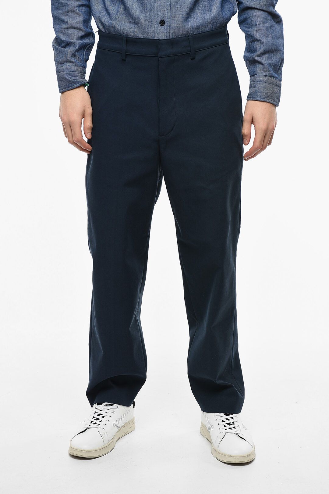 image of Department 5 Og1Mm0424 Baggy Fit Twill Pant In Blue, Men's (Size 33)