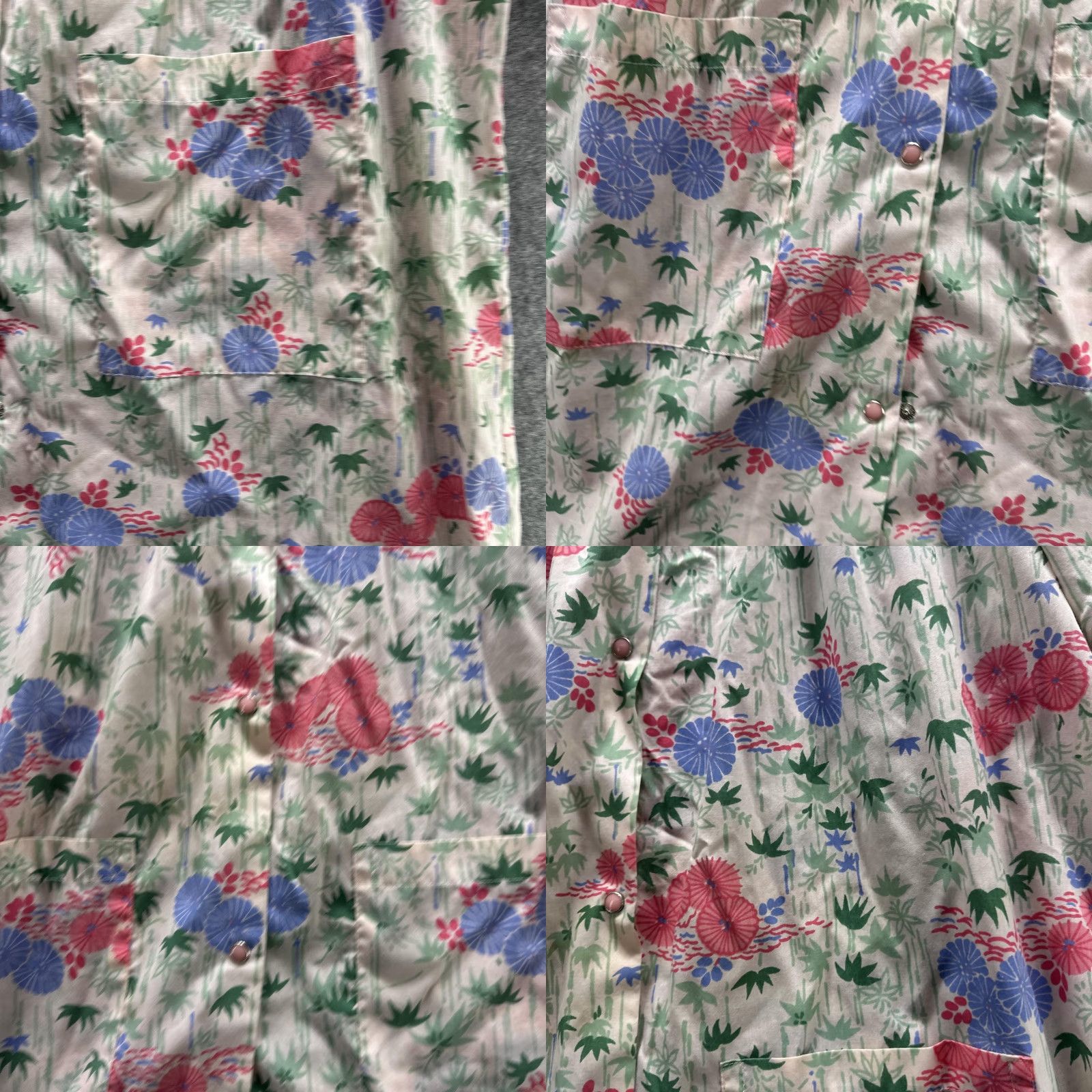 Sears VINTAGE Sears Comfort Coat Robe Womens Large Floral Bamboo Kaftan Housecoat 60s Size ONE SIZE - 8 Thumbnail