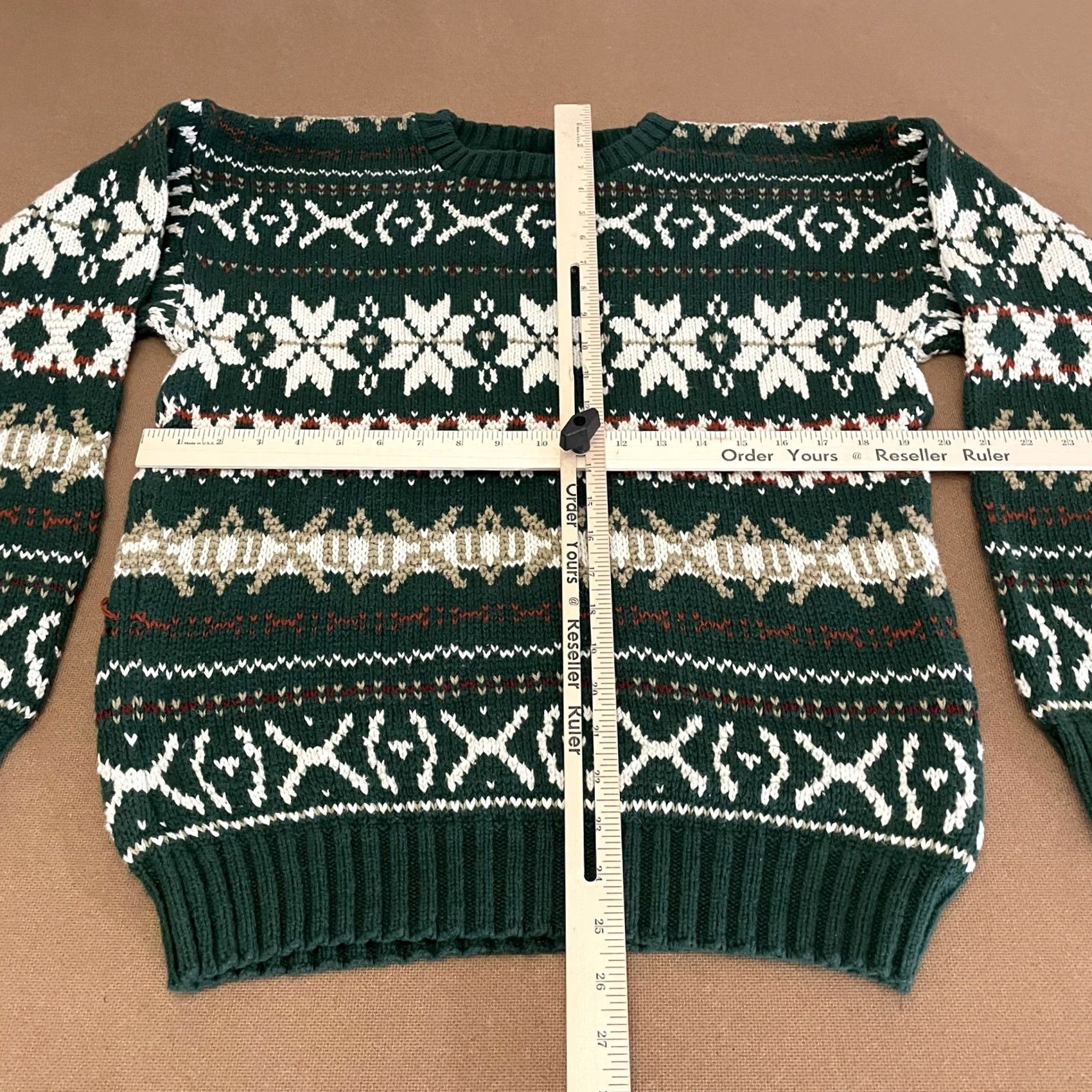 Vintage VINTAGE American Portrait Sweater Mens Medium Crewneck Fair Isle Made USA 90s Green Crew Neck Knitted Pullover Sweatshirt Mens Size US M / EU 48-50 / 2 - 5 Thumbnail