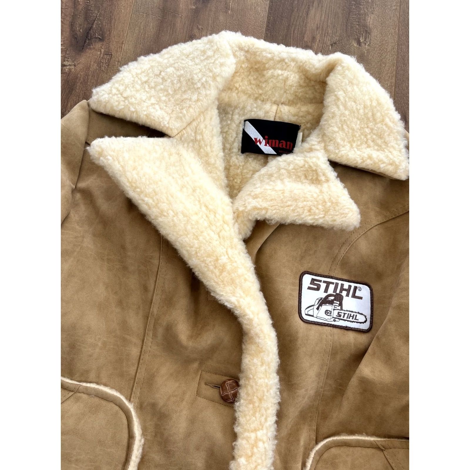 Lumberjack Vtg Winman Stihl Chainsaw Logging Lumberjack Farm Coat Jacket Vest Mens XL Beige Sh - Vintage Overcoat Workwear Fall Winter Spring Mens Size US XL / EU 56 / 4 - 2 Thumbnail