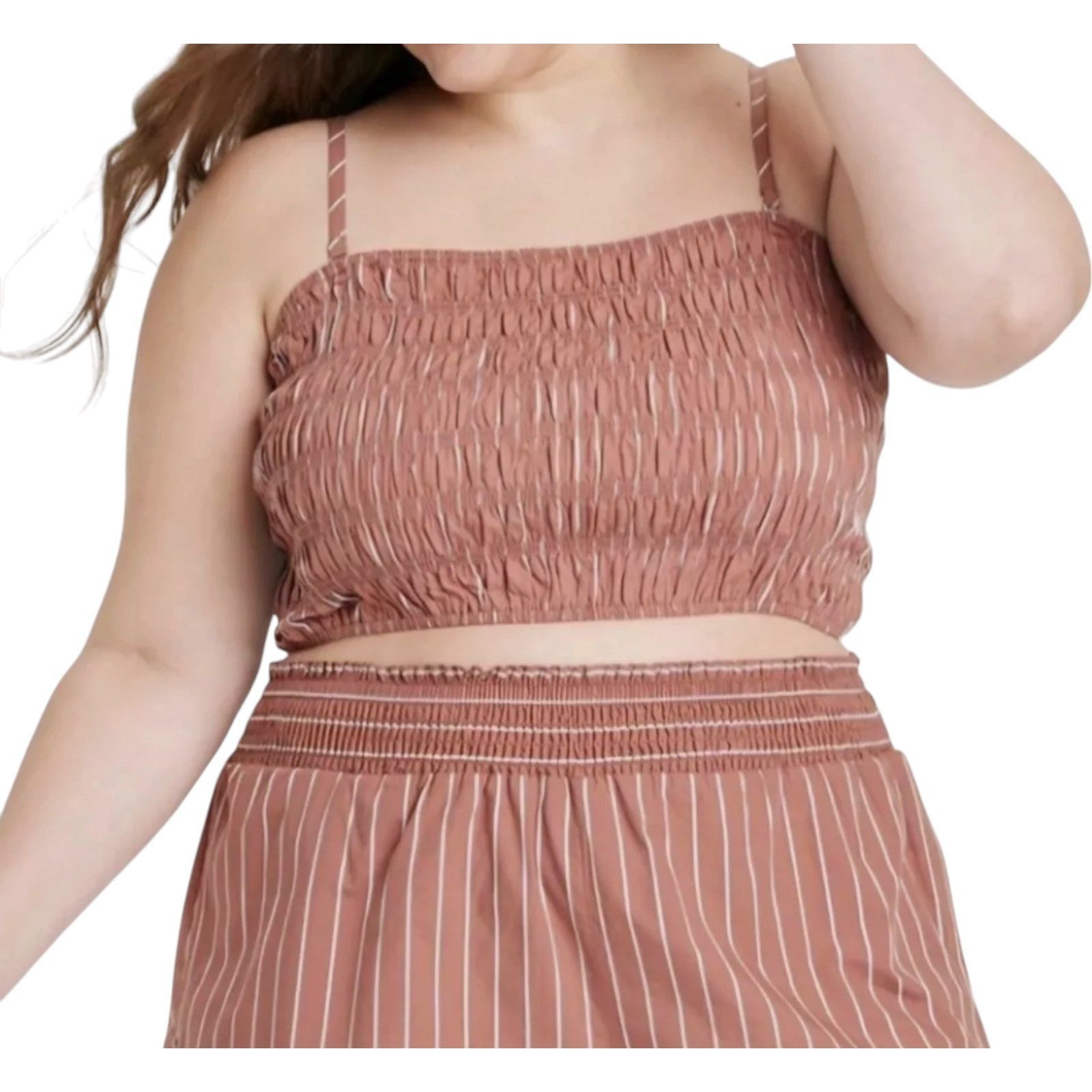 Other A New Day - Women's Top Slim Fit Smocked Tiny Cropped Smocke Size XL / US 12-14 / IT 48-50 - 1 Thumbnail