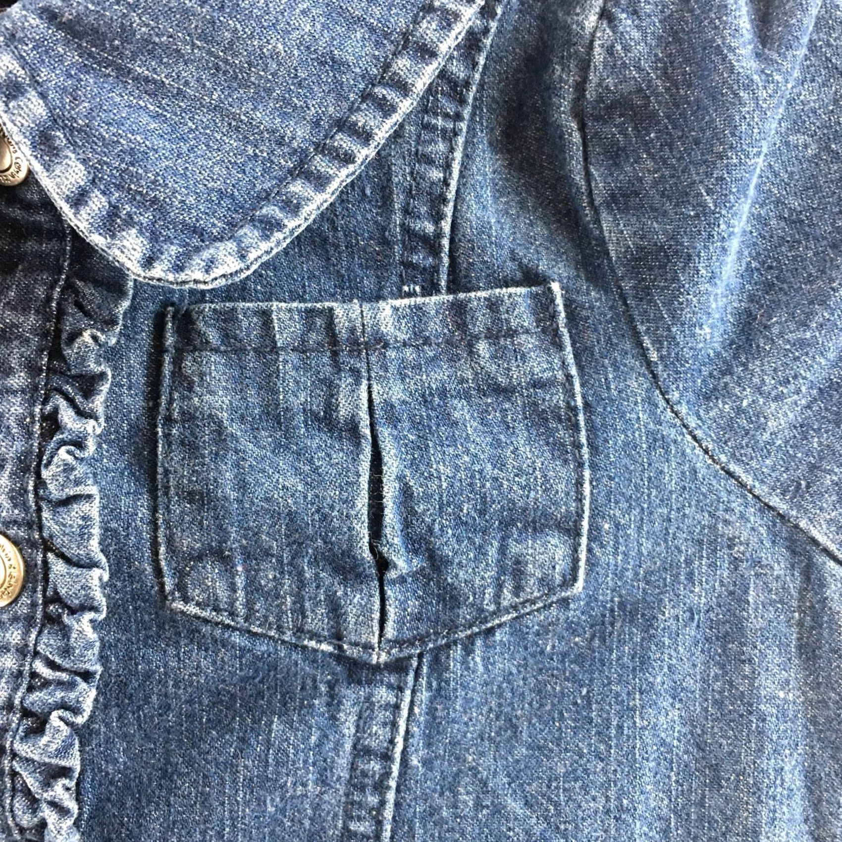 Calvin Klein Calvin Klein Jeans Denim Dress Womens 6 Blue Cotton Button Front Cap Sleeve Dress Denim Blue KS Size 28" / US 6 / IT 42 - 5 Thumbnail