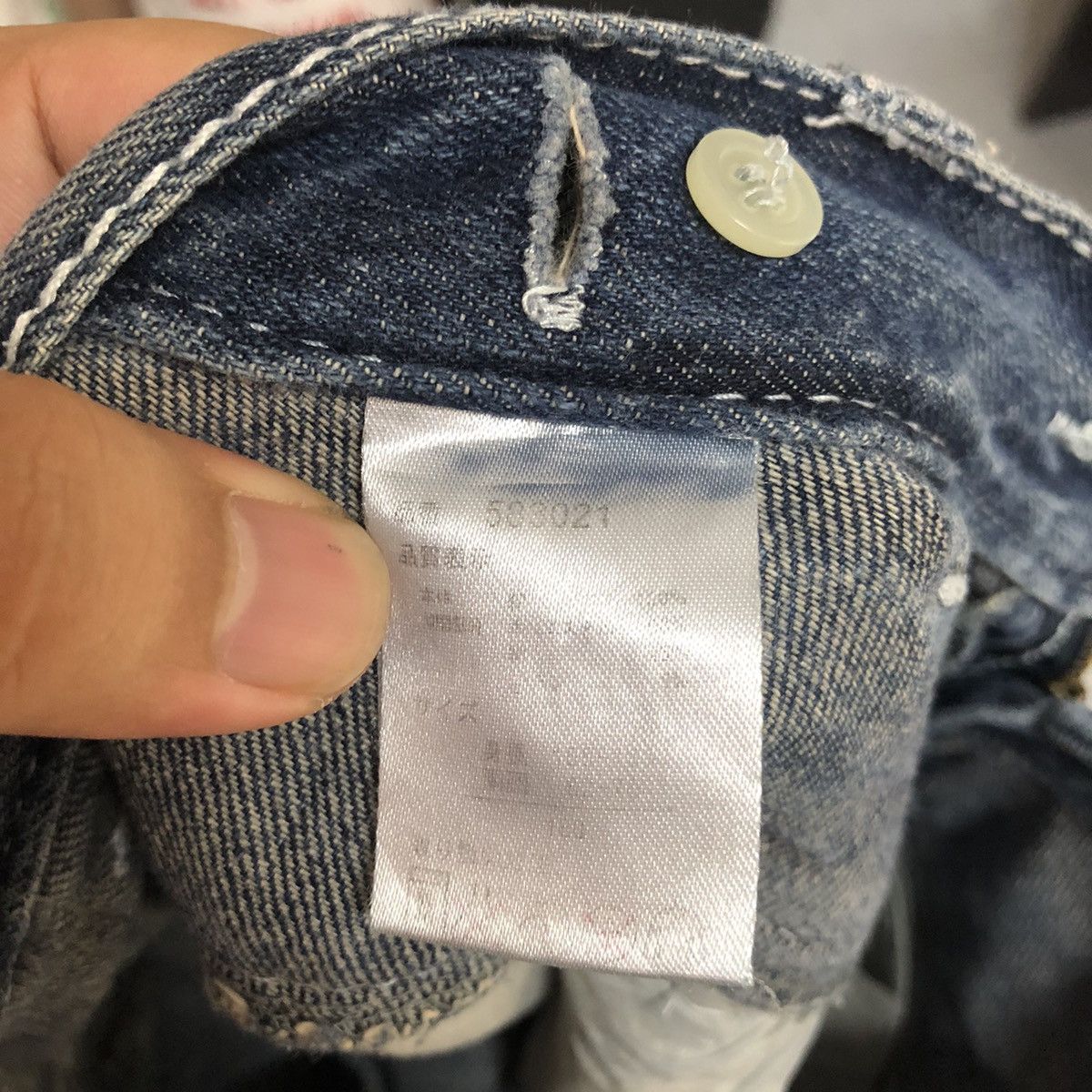 Japanese Brand Lang Rock Blue Double Waist Blue Denim Pants #A447 Size US 28 / EU 44 - 21 Thumbnail