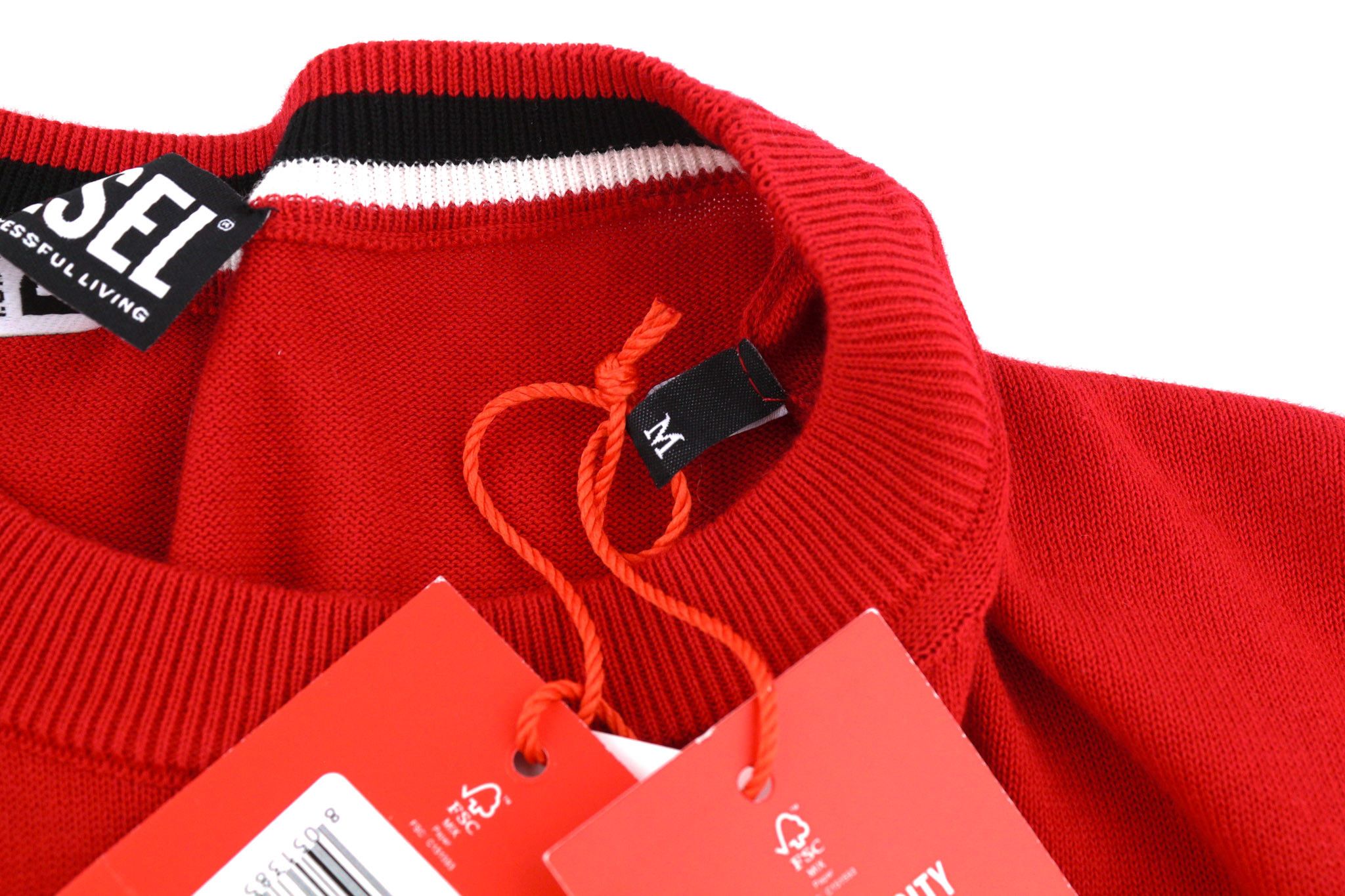 Diesel K-YONKERS M Red Crew Neck Tight-Knit Jumper 40388 Size US M / EU 48-50 / 2 - 7 Thumbnail
