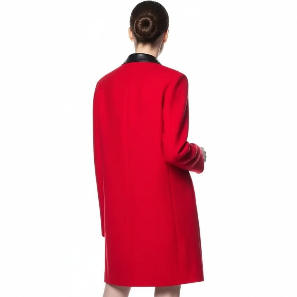 Michael Kors Michael Kors Red Leather Trim Embellishment Peacoat XS /US2 Size XS / US 0-2 / IT 36-38 - 6 Thumbnail