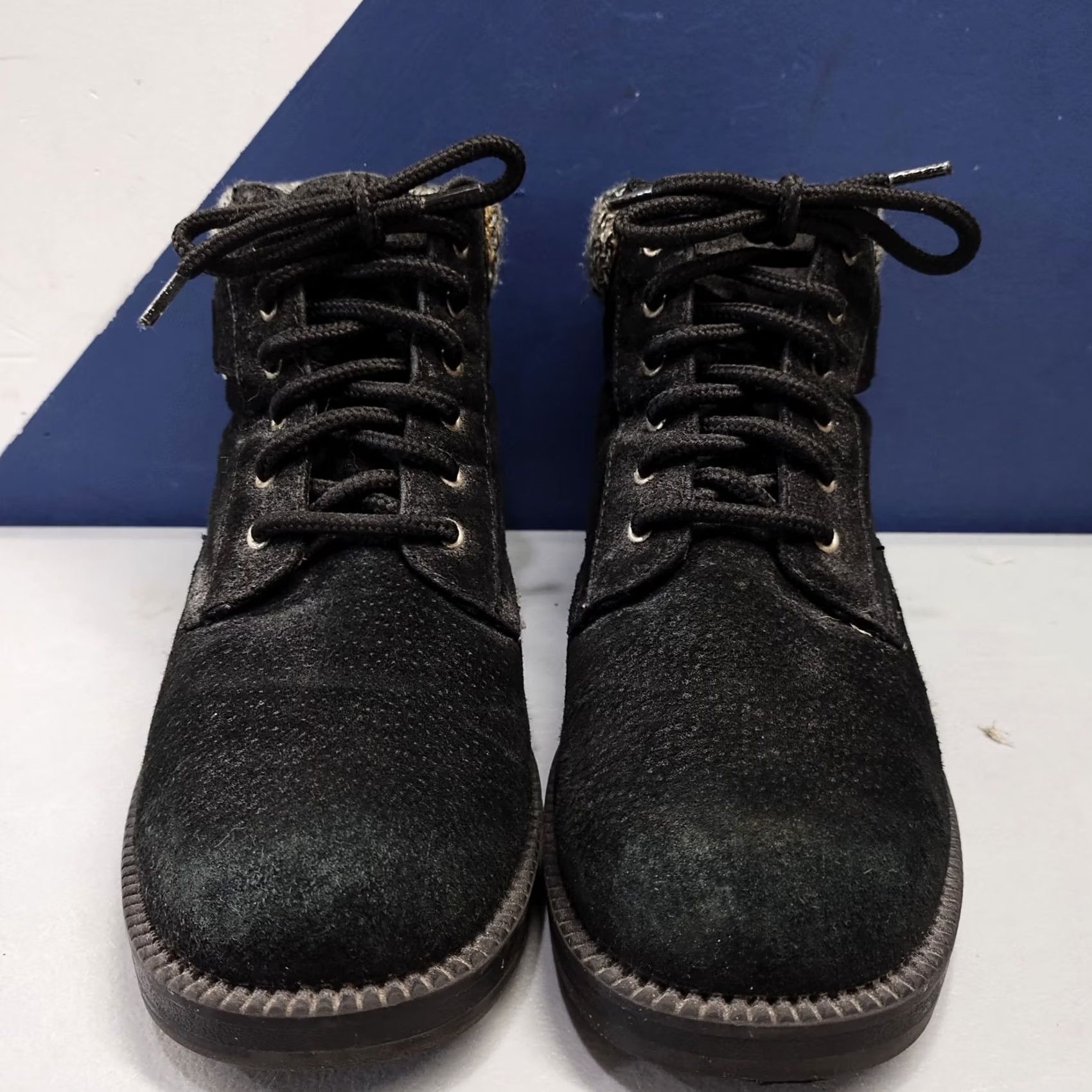 Vintage Predictions Ankle Boots Womens Size 7.5 Black Leather Round Toe Lace Up Boot Size US 8 / IT 38 - 2 Thumbnail
