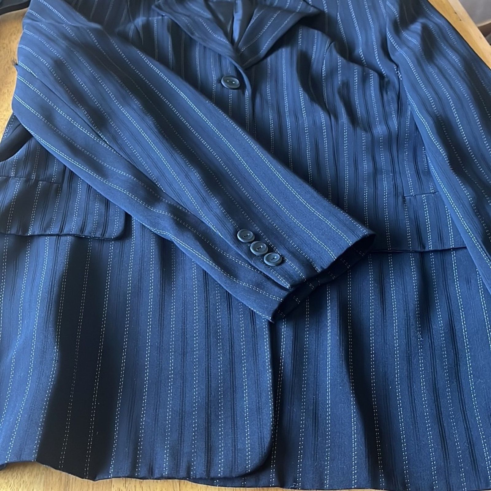 Worthington Worthington lined 2-piece blue and white pantsuit, size 10 Size L / US 10 / IT 46 - 4 Thumbnail