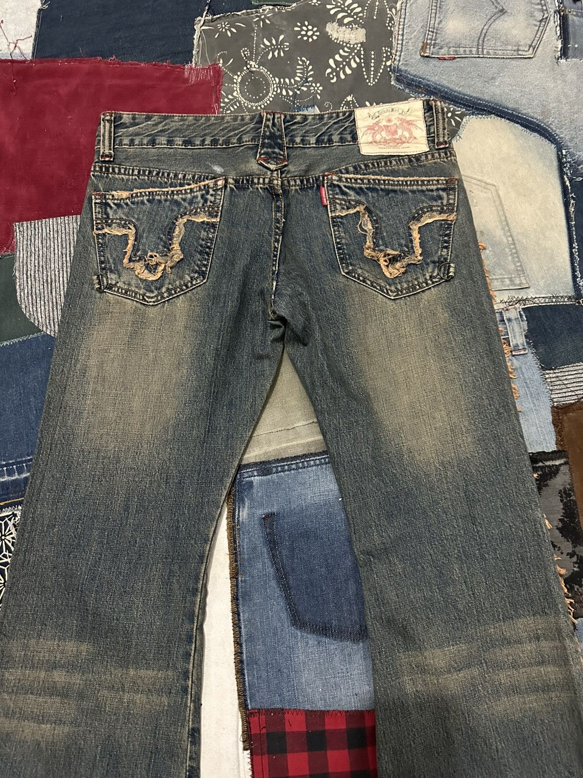 Tornado Mart Tornado Mart Distressed Denim Flared Frayed Jeans Size US 33 - 7 Thumbnail