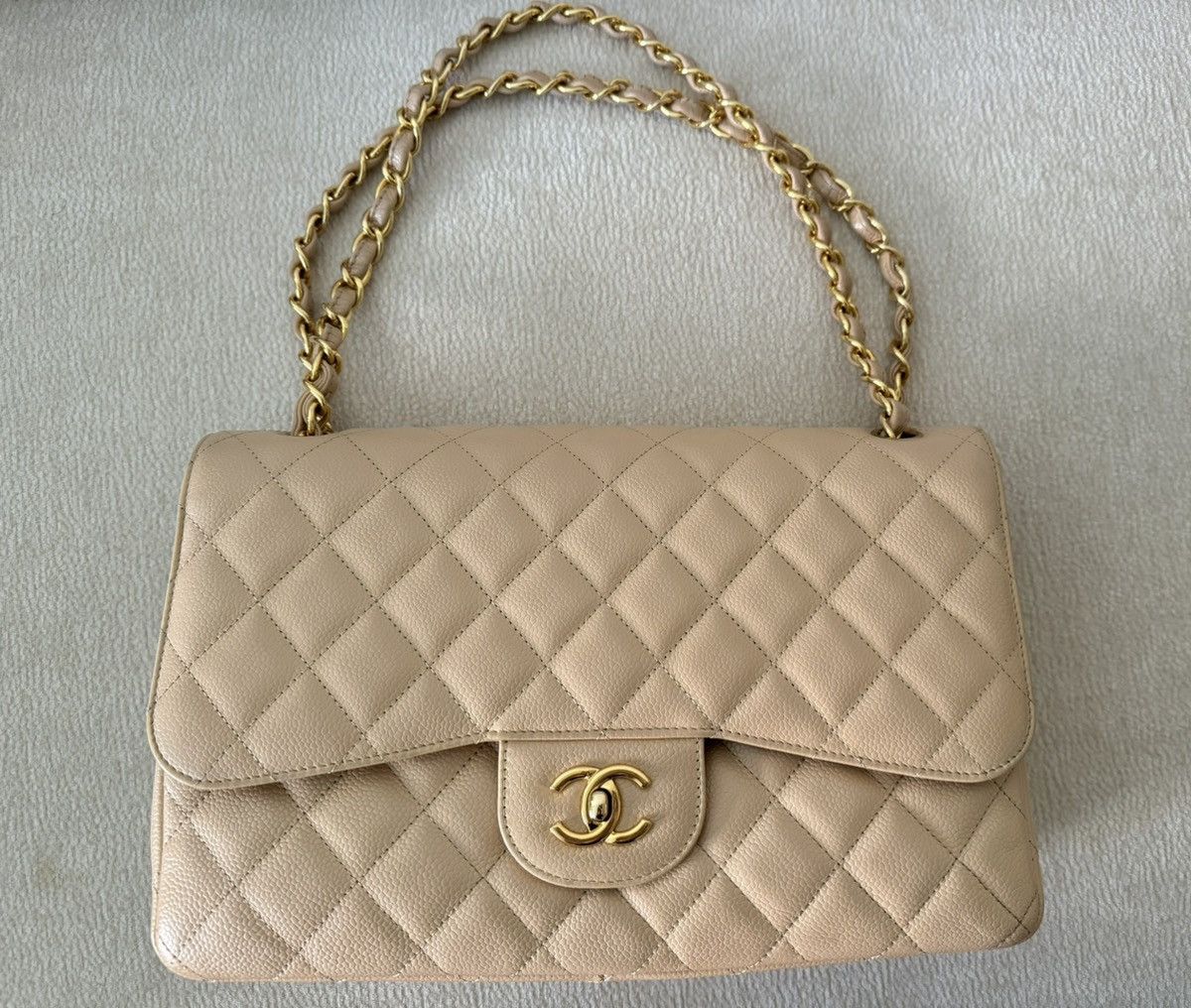 Chanel Chanel Caviar Quilted Jumbo Double Flap Beige Clair Size ONE SIZE - 2 Thumbnail