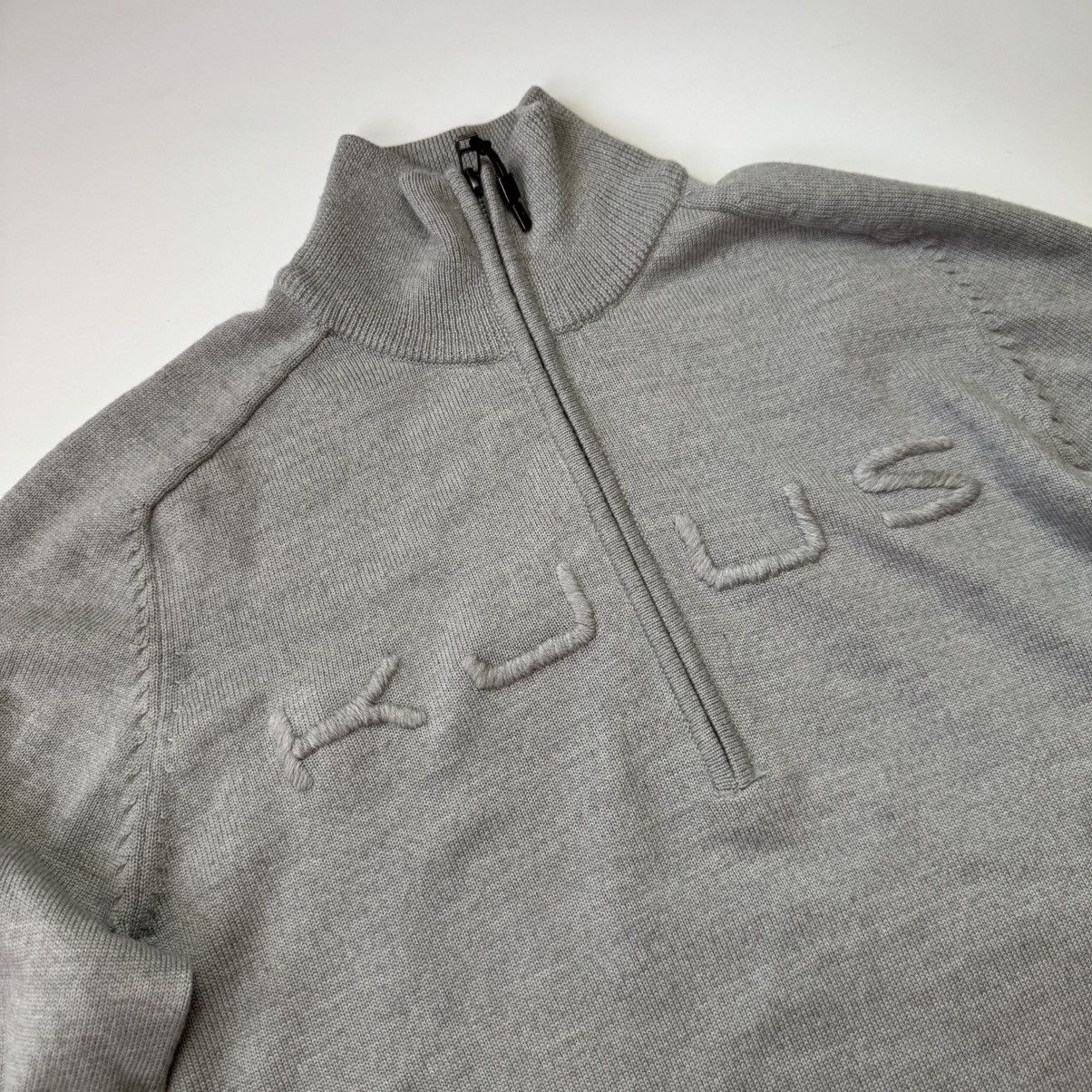 KJUS Gray Kjus 1/3 Zip Sweater Merino Wool Big Logo Old Money Size US L / EU 52-54 / 3 - 4 Thumbnail