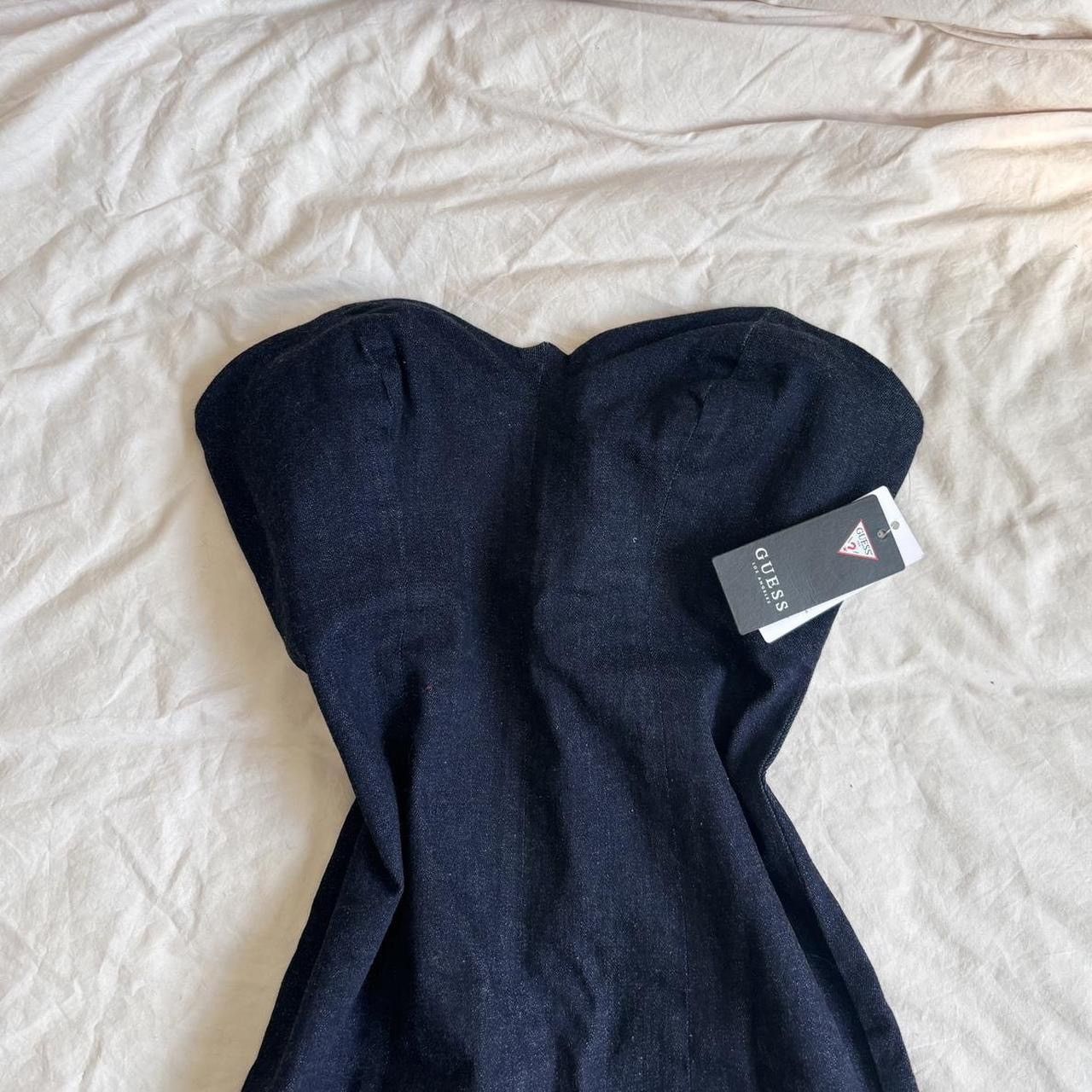 Guess Navy blue denim sweetheart neckline bodycon mini dress Size S / US 4 / IT 40 - 2 Thumbnail
