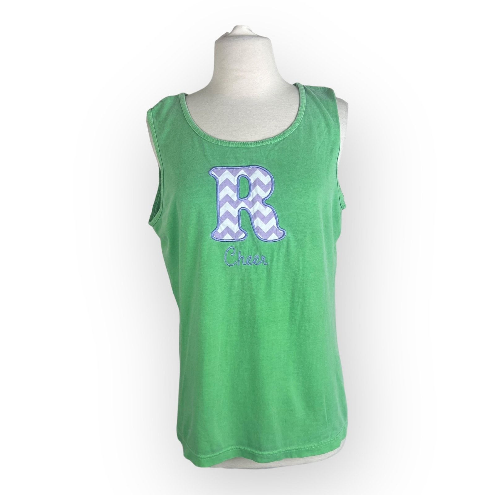 Vintage Vintage Cheer Tank Chevron Print Green Purple White Accents Size S / US 4 / IT 40 - 2 Thumbnail