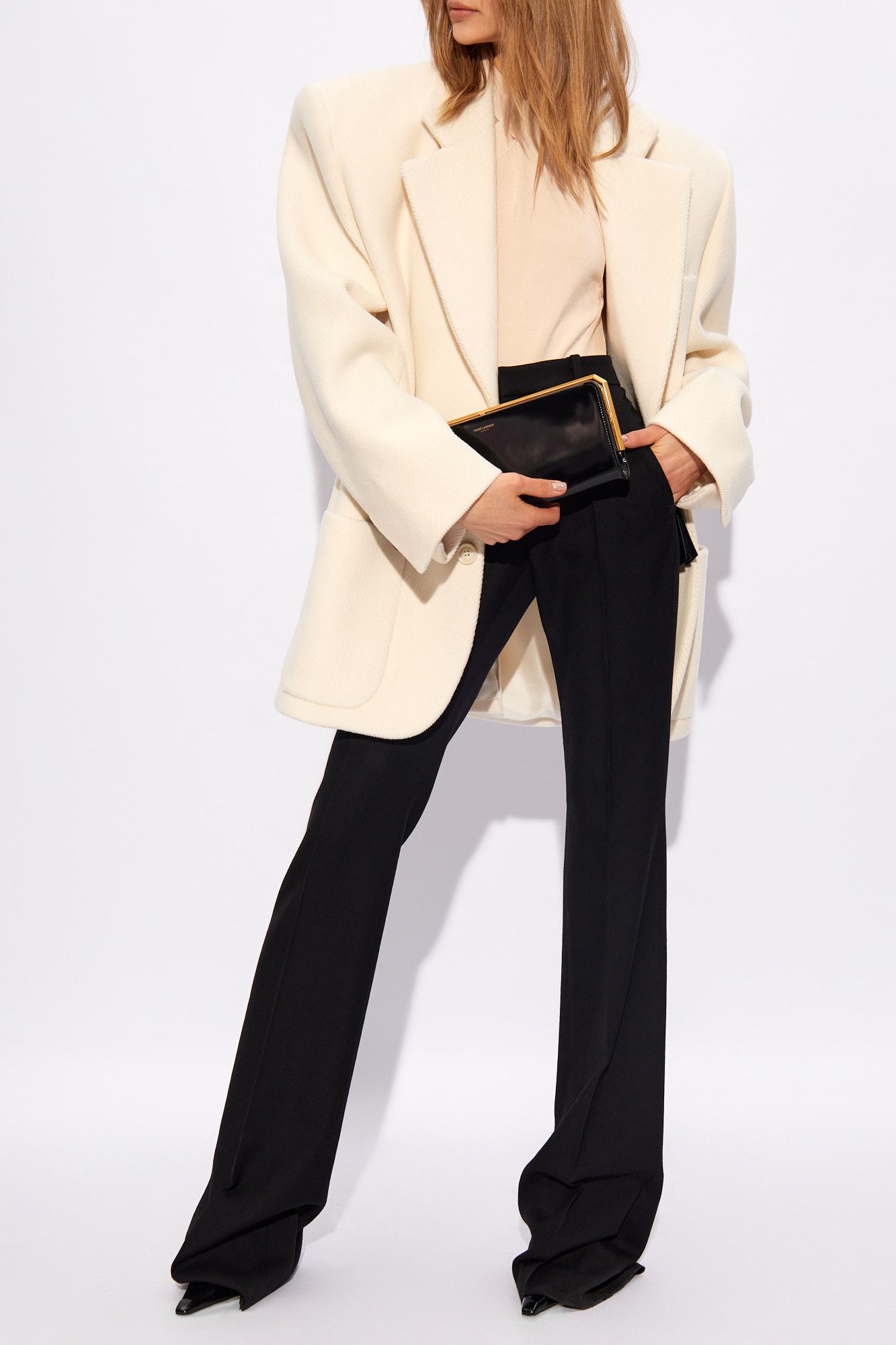 Saint Laurent Paris o1s1wg110625 765457 Backless Bodysuit in Knit in Beige Size S / US 4 / IT 40 - 2 Thumbnail