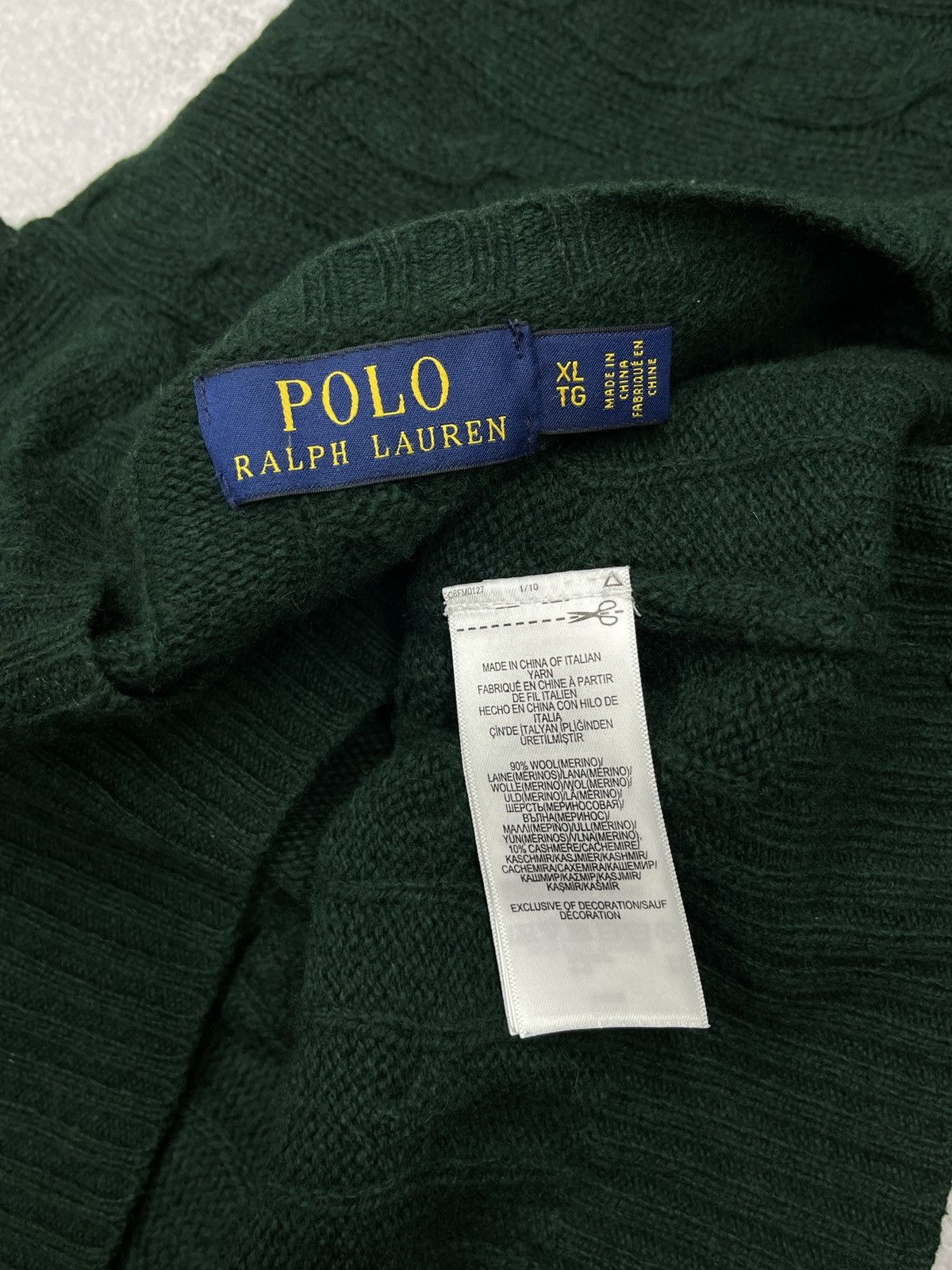 Polo Ralph Lauren Mens Polo Ralph Lauren Knitted Sweater Green Y2K Rugby Size US XL / EU 56 / 4 - 6 Thumbnail
