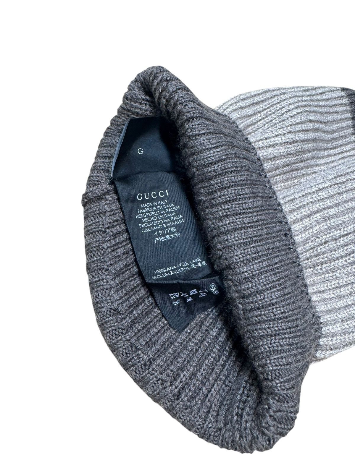 Gucci Gucci Ribbed Wool Interlocking GG Beanie Hat Size ONE SIZE - 8 Thumbnail