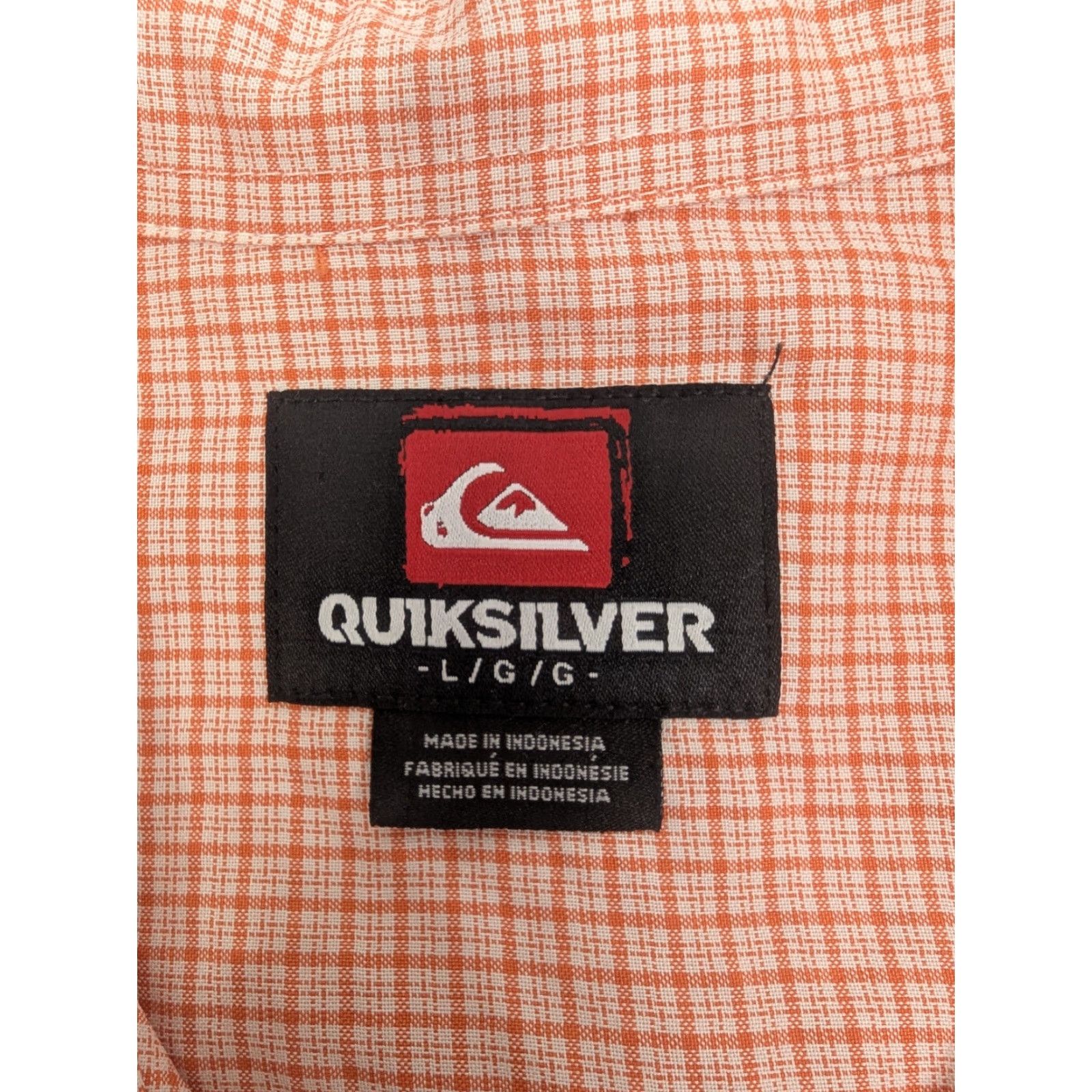 Quiksilver Quiksilver Orange Check Short Sleeve Button Up Shirt Men L Board Riding Size US L / EU 52-54 / 3 - 7 Thumbnail