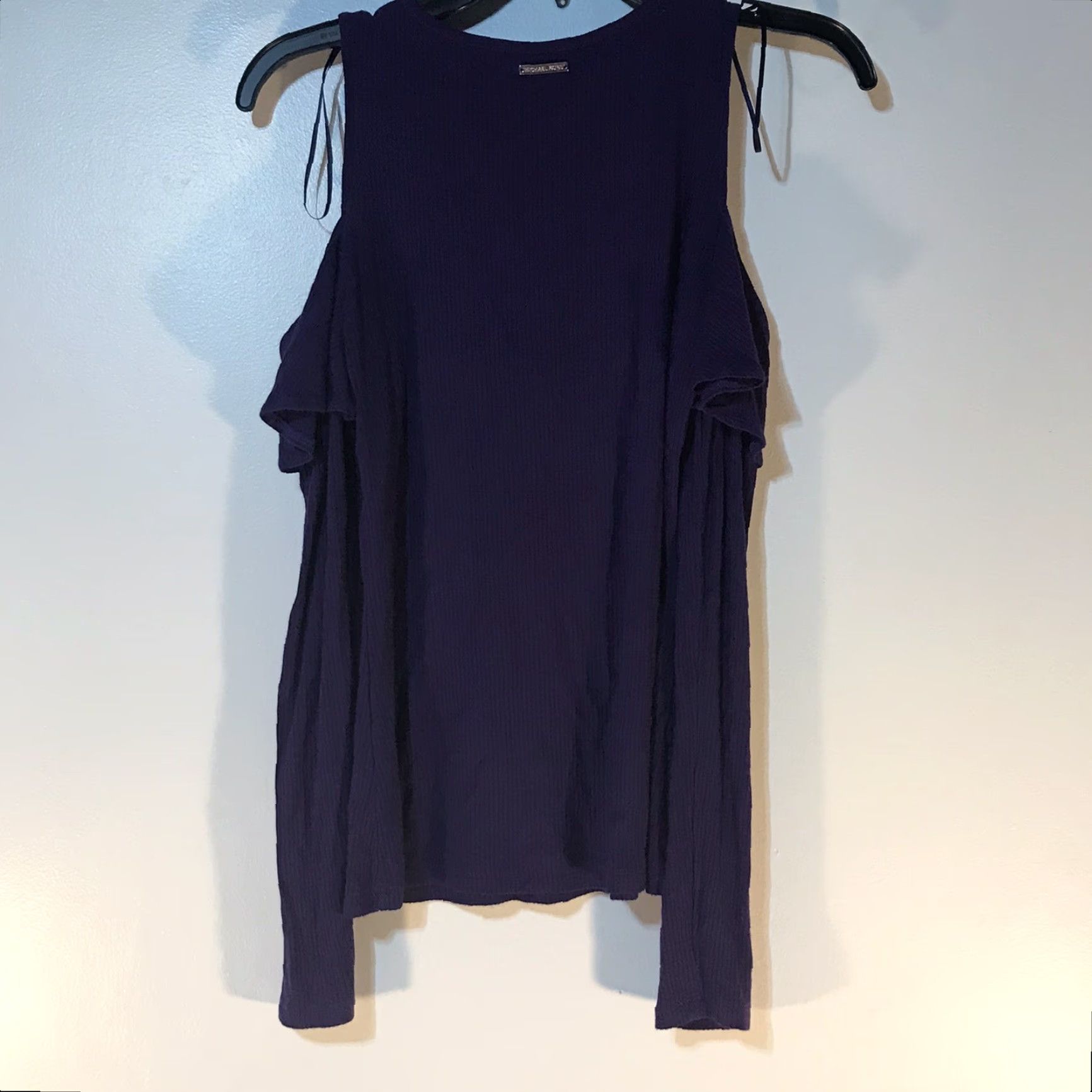 Michael Kors Michael Kors Purple Cold Shoulder Blouse Womens XS Designer Size XS / US 0-2 / IT 36-38 - 3 Thumbnail