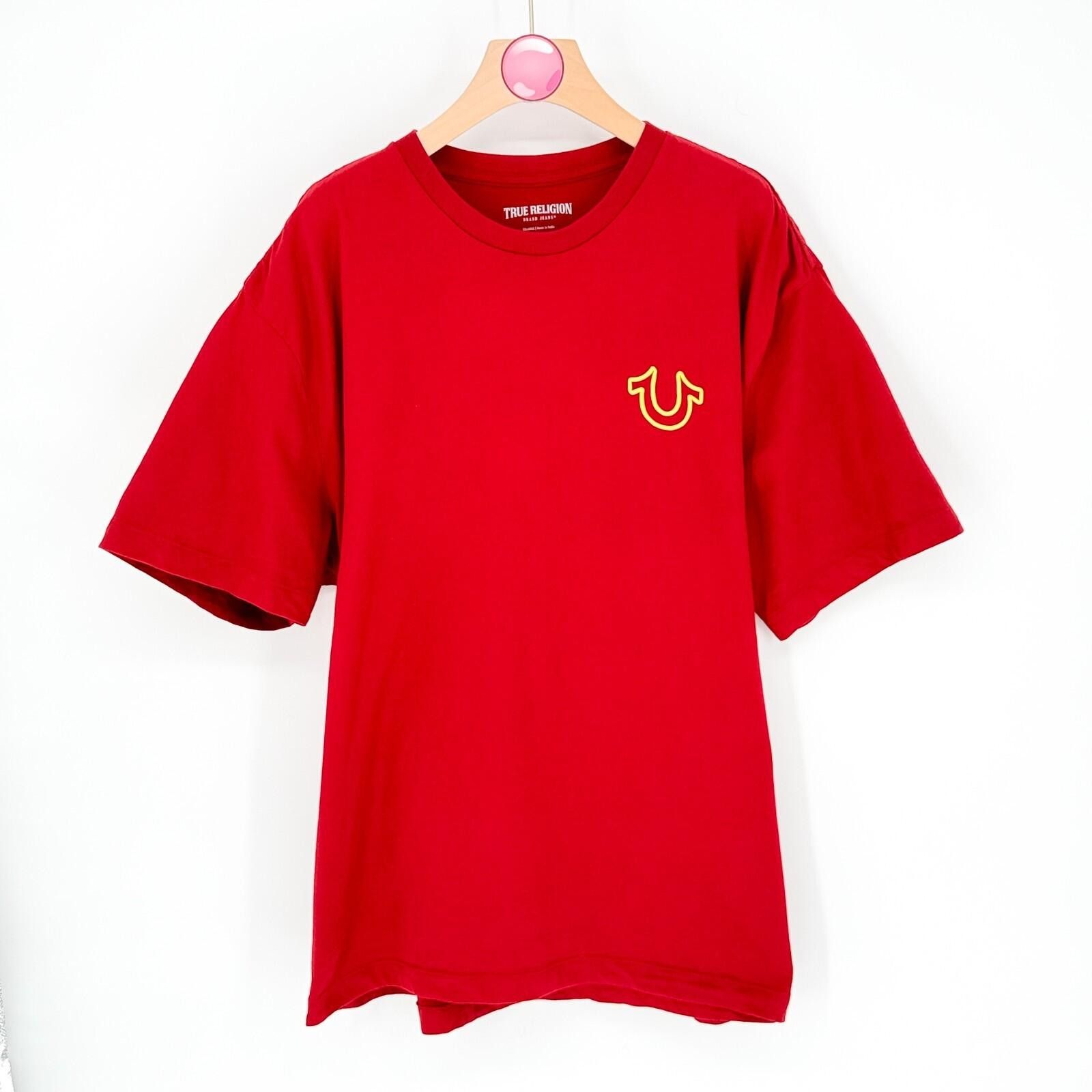 True Religion True Religion T-Shirt Red Puff Logo Graphic Street Mens 2XL Size US XXL / EU 58 / 5 - 1 Thumbnail