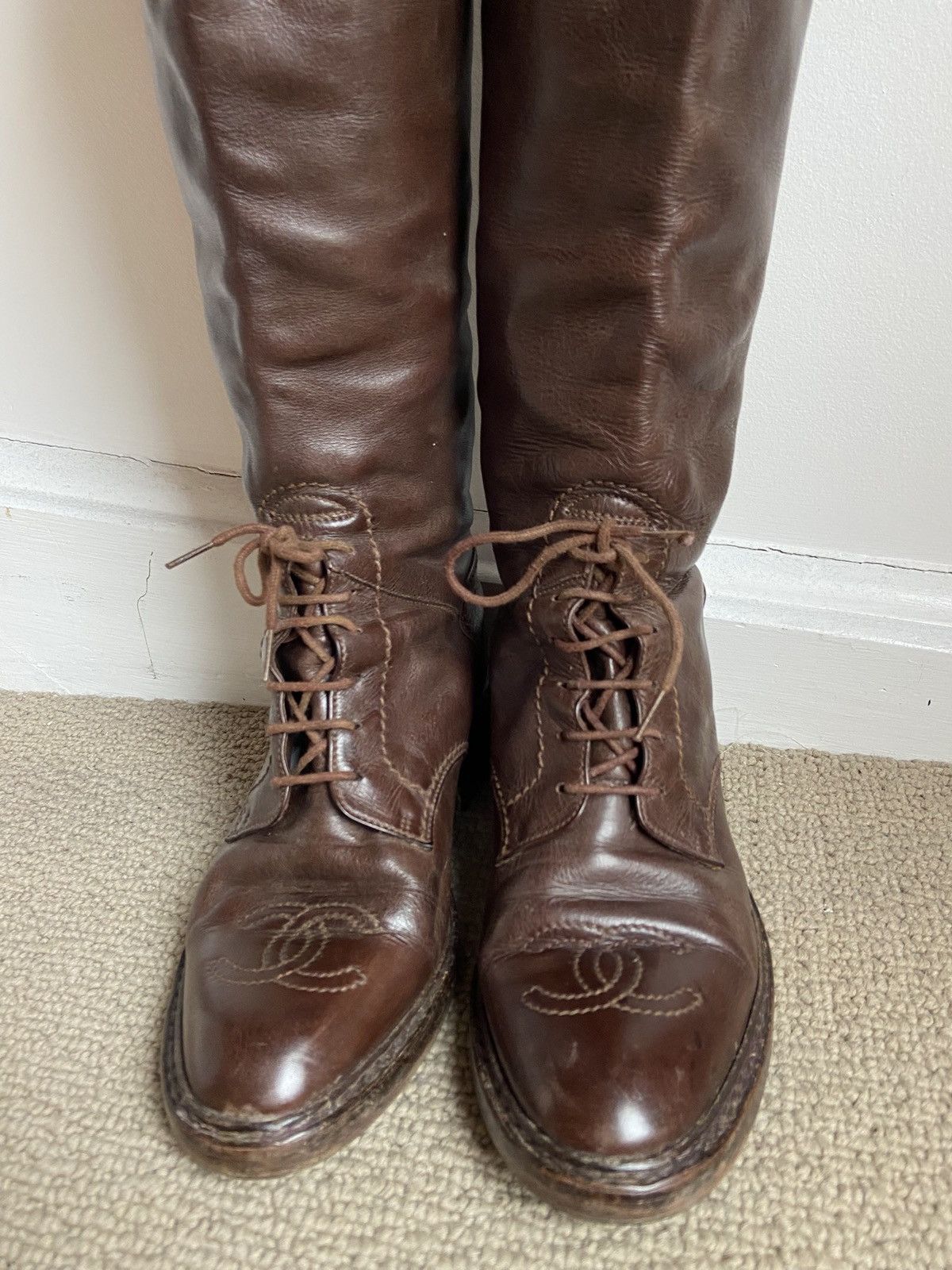 Chanel Chanel Leather Riding Boots Size US 7 / IT 37 - 3 Thumbnail