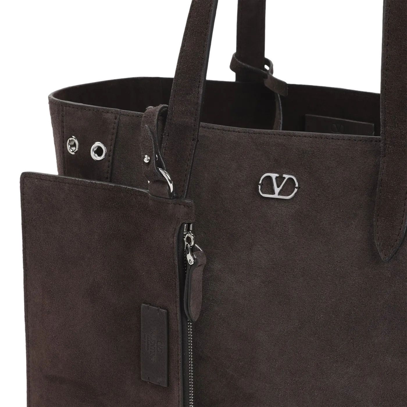 Valentino VALENTINO GARAVANI Nellcote Brown Suede Shopper Tote Bag New Size ONE SIZE - 3 Thumbnail
