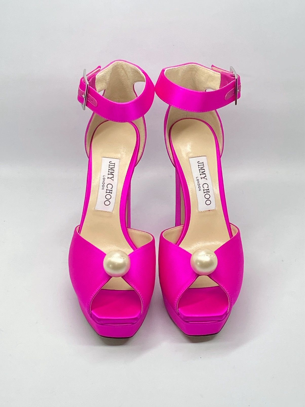 Jimmy Choo Jimmy Choo Socorie 120 Satin Platform Sandals size 37.5 Size US 7.5 / IT 37.5 - 4 Thumbnail