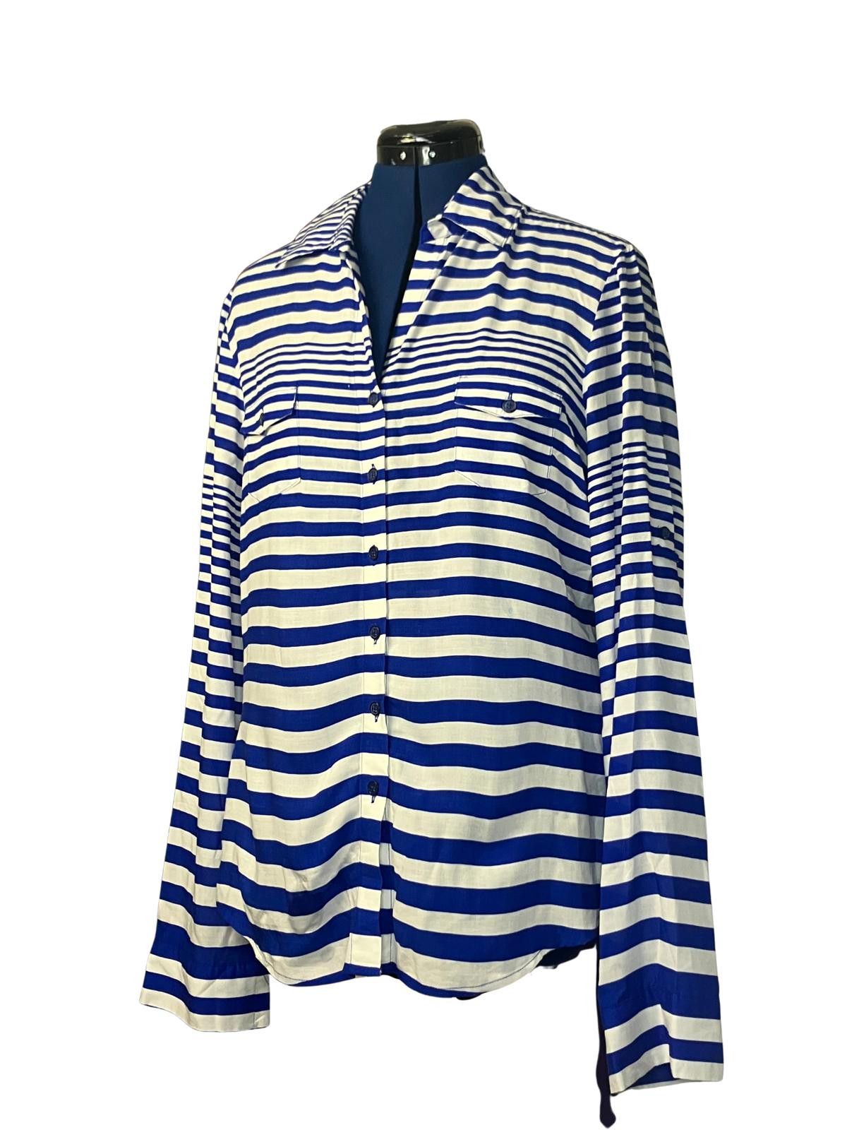 Other Velvet Heart Striped Shirt Blue White M Size M / US 6-8 / IT 42-44 - 2 Thumbnail