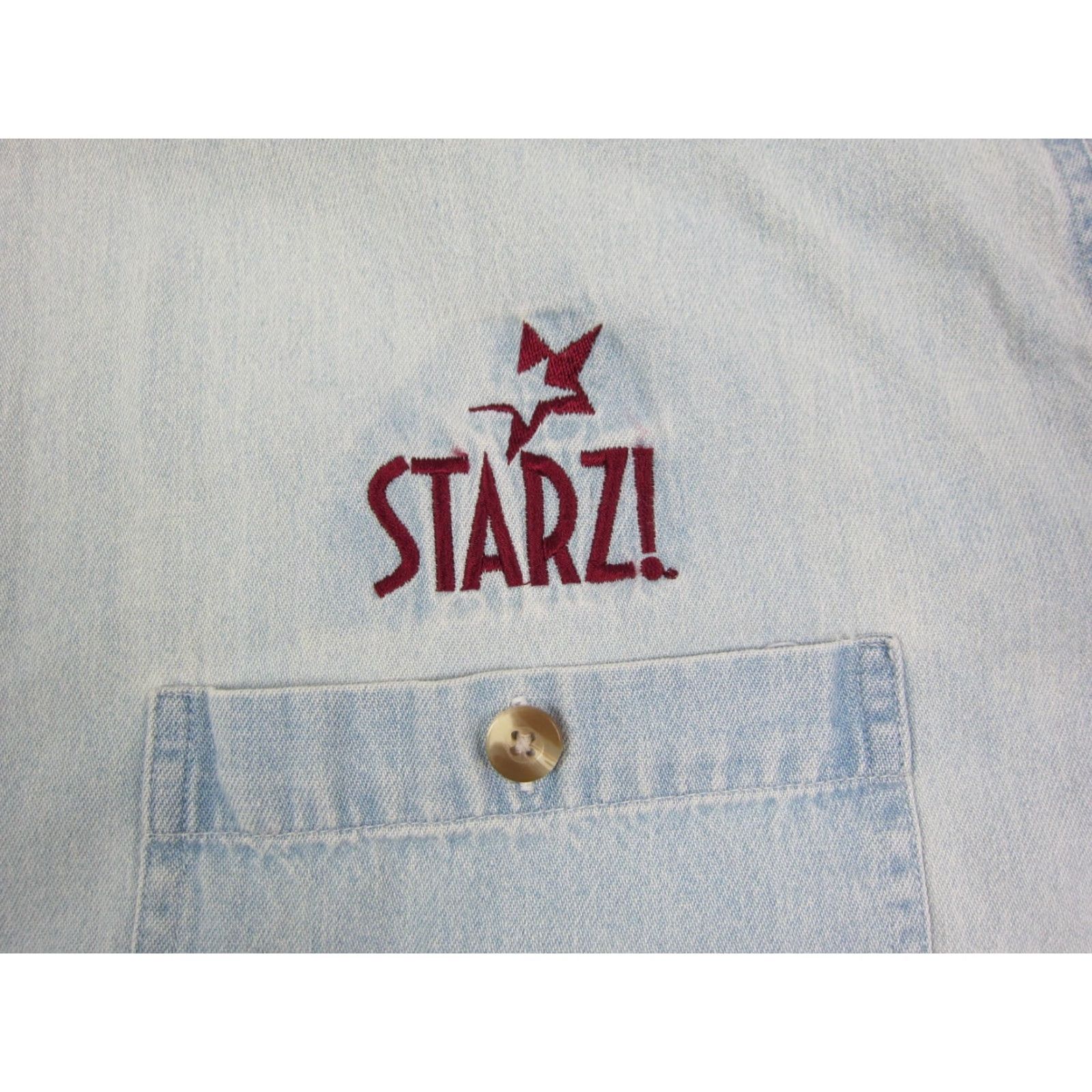 Denime VINTAGE Starz Shirt Mens XL Blue Denim Button-Up 90s Western TV Movie Collared Long Sleeve Shirt Men Size US XL / EU 56 / 4 - 3 Thumbnail