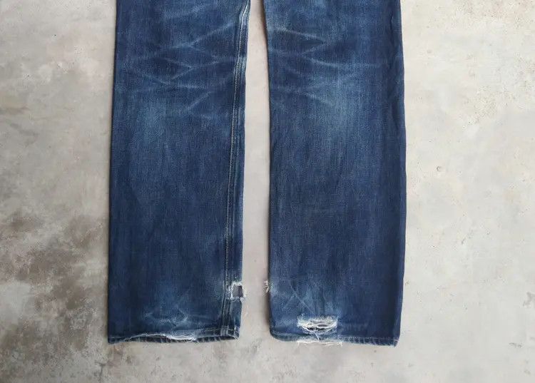 Japanese Brand Vintage Redline Half Selvedge Distresses Jeans 31x32 Size US 31 - 3 Thumbnail