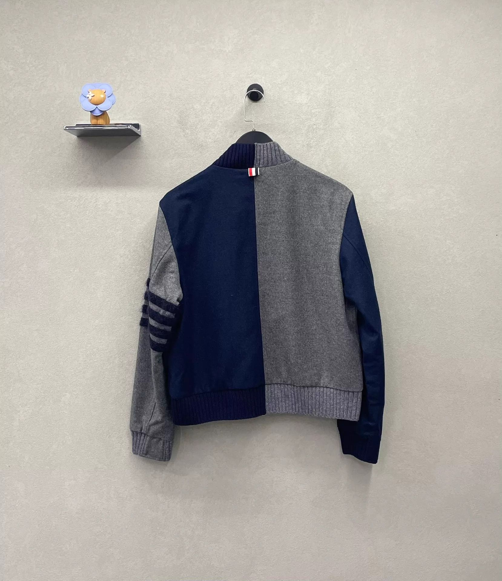 Thom Browne Thom Browne Blue Gray Colorblocked Wool 4-Bar BB Jacket Size US S / EU 44-46 / 1 - 3 Thumbnail