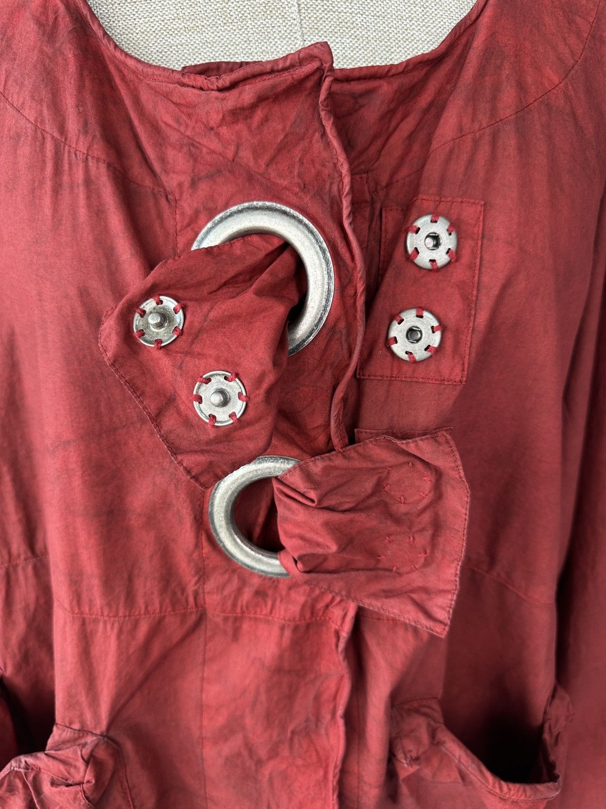 Other BARBARA SPEER Oversized Crinkle Cotton Jacket Ring Ties Size M / US 6-8 / IT 42-44 - 15 Thumbnail
