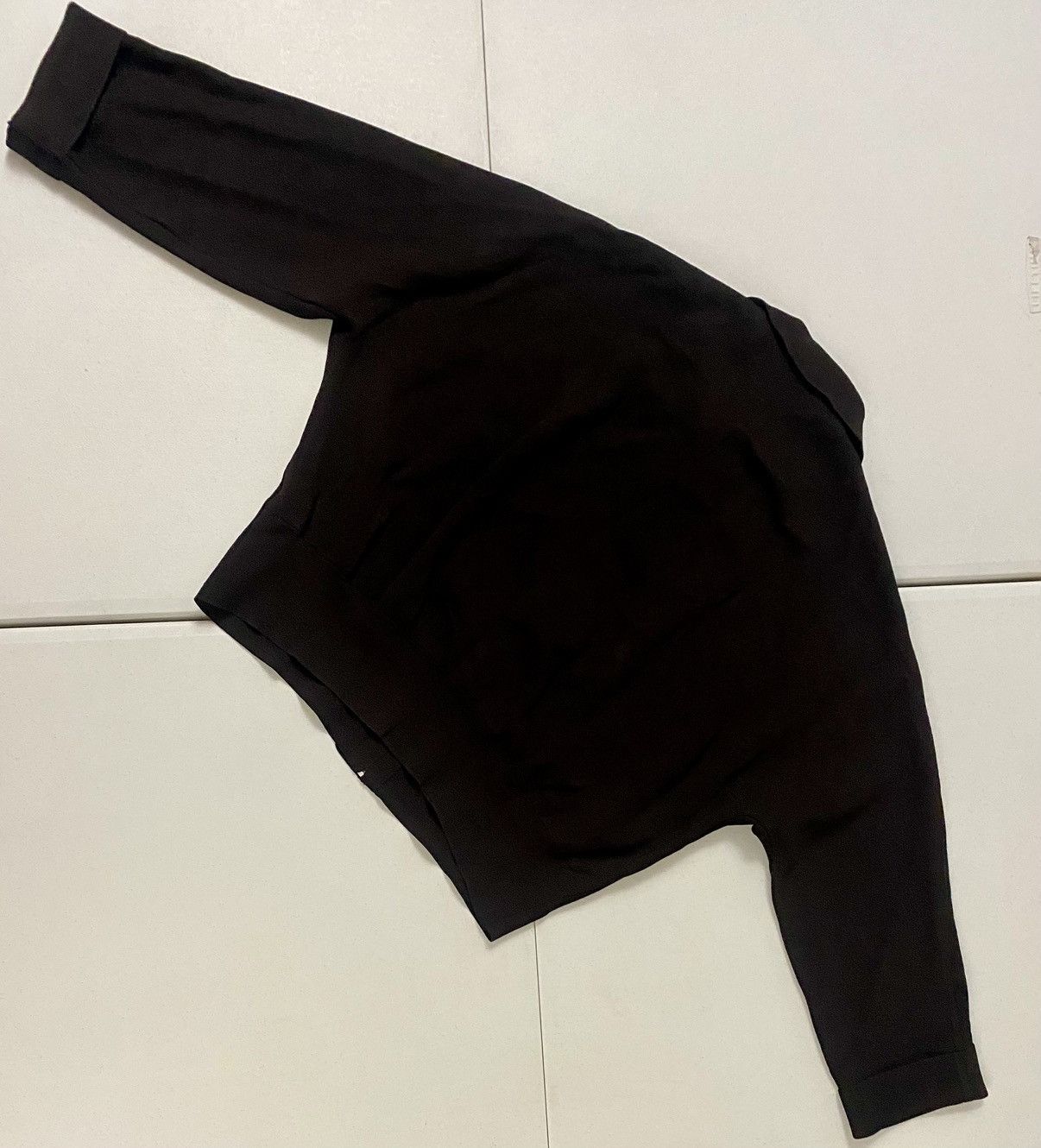Cos COS Dark Brown Cropped Oversized Scrunched Back Cardigan L Size L / US 10 / IT 46 - 4 Thumbnail