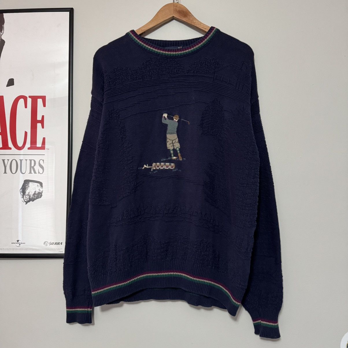 Vintage VINTAGE 90s CYPRES LINKS GOLF EMBROIDERED TEXTURED SWEATER Size US XL / EU 56 / 4 - 2 Thumbnail