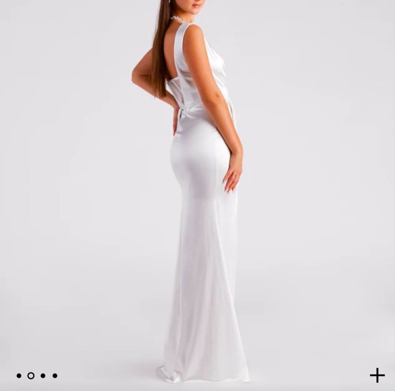 Other Windsor Lo Formal One-Shoulder Satin Corset Dress Size L / US 10 / IT 46 - 3 Thumbnail