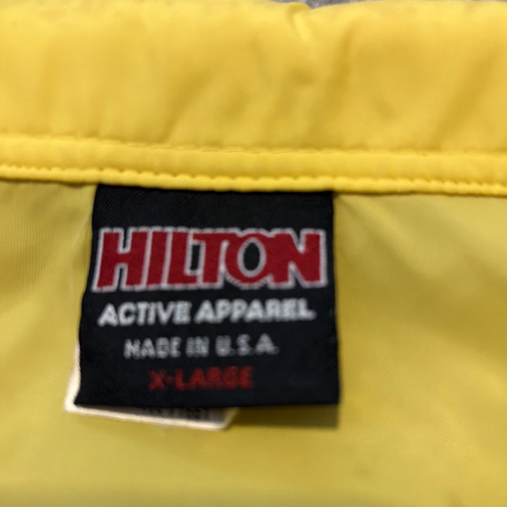 Vintage VINTAGE 70s Yellow Button Front Hilton Windbreaker Jacket - Men XL Nylon, Roe ROC Properties, Jacket Size US XL / EU 56 / 4 - 5 Thumbnail