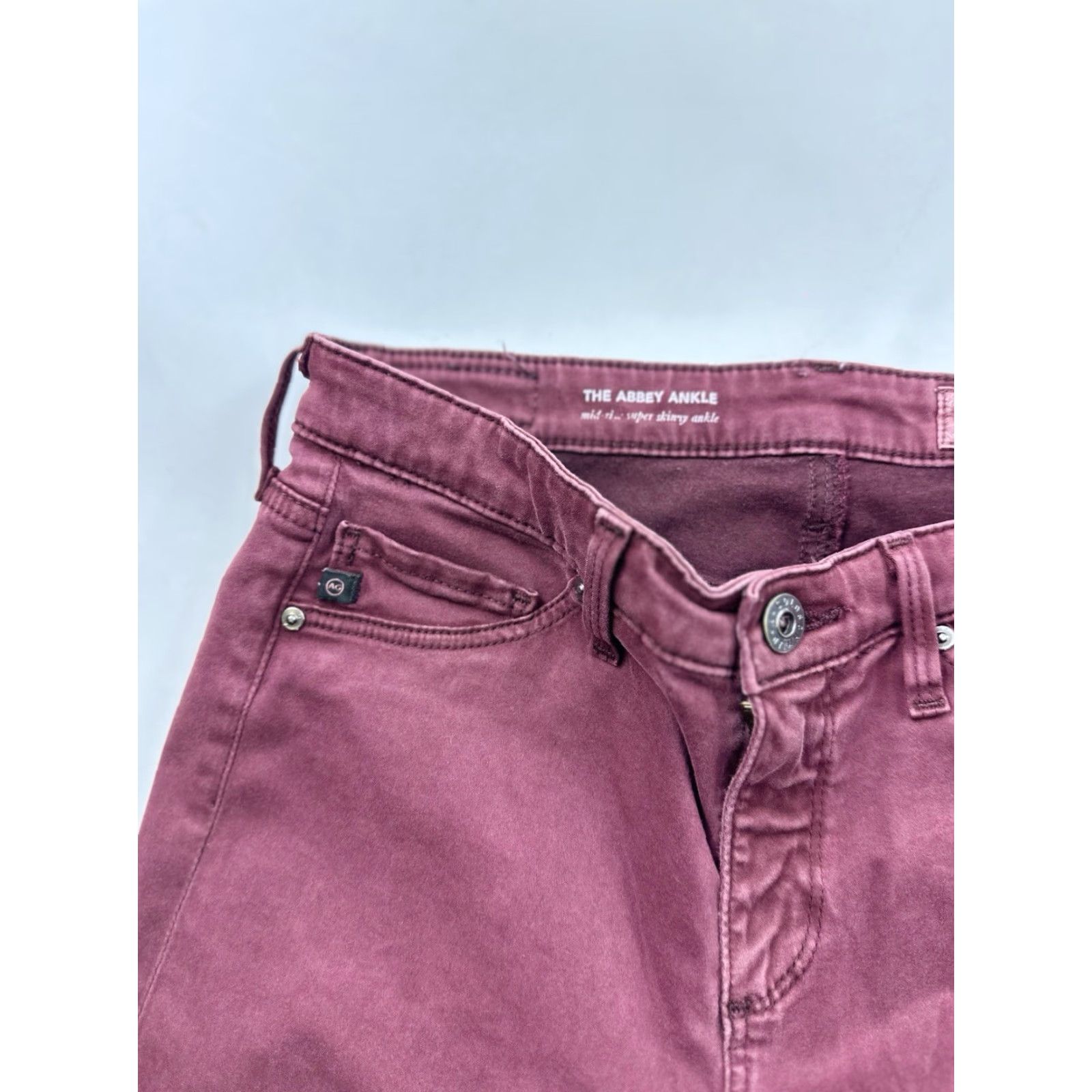Anthropologie VINTAGE AG Adriano Goldschmied Jeans Womens 25 Red The Abby Ankle Anthropologie Skinny Mens? Size 42" / US 20 - 3 Thumbnail