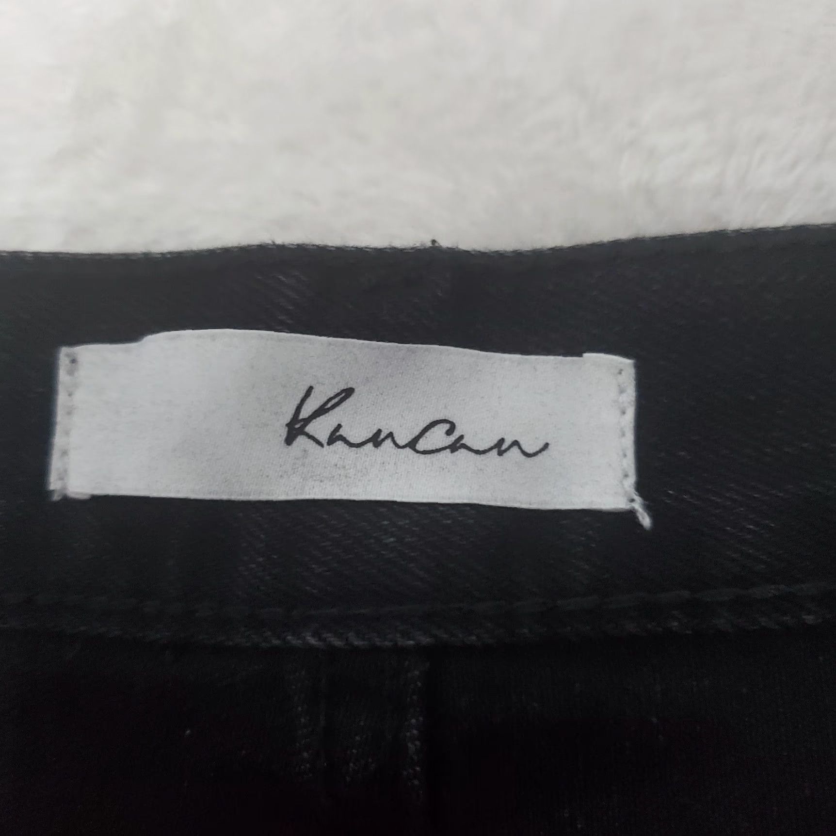 Vintage Kancan Jeans Women 11/29 Black High Rise Straight Leg Button Fly Distressed Jeans Size 29" - 4 Thumbnail