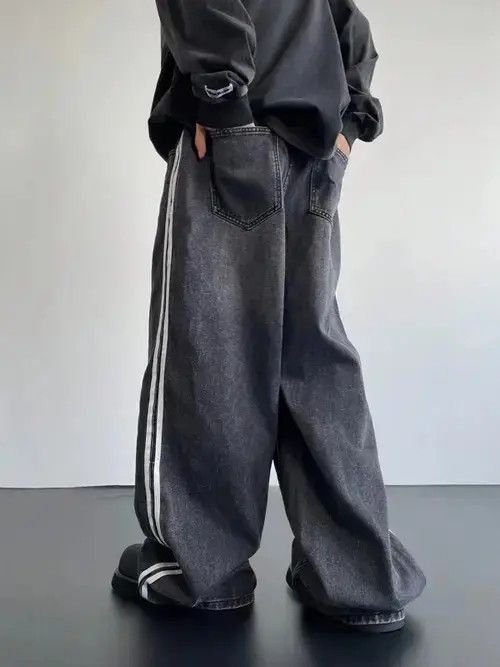 Jean Hayama x Katou Retro Y2k Denim Jeans Wide Leg Striped Size US 32 / EU 48 - 2 Thumbnail