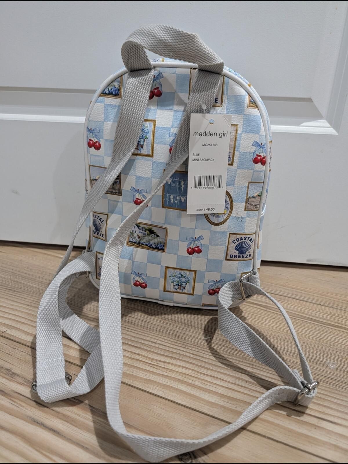 Other Madden Girl Blue and White Coastal Print Mini Backpack Size ONE SIZE - 3 Thumbnail