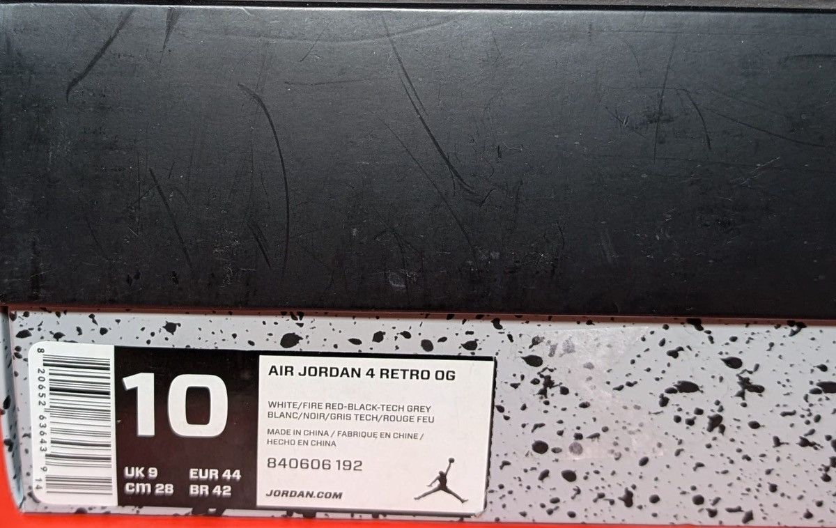 Jordan Brand Size 10 - Jordan 4 Retro OG White Cement Size US 10 / EU 43 - 8 Thumbnail