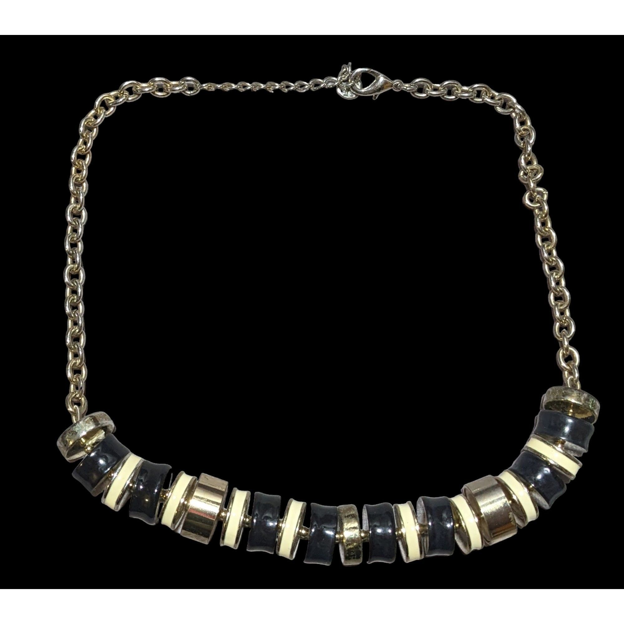 Talbots Talbots Round Metal And Enamel Link Necklace Size ONE SIZE - 1 Thumbnail