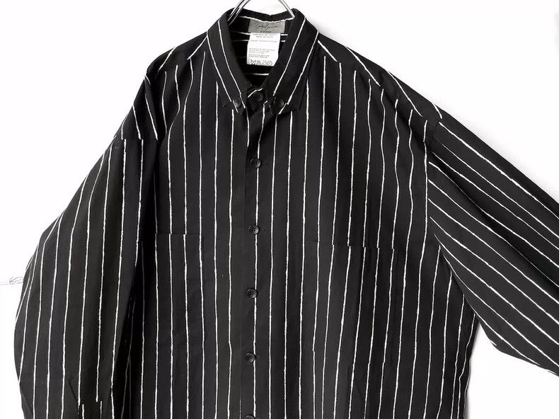 Yohji Yamamoto Yohji Yamamoto size os 1980s Maru Text Outline Stripe Shirt Size US M / EU 48-50 / 2 - 3 Thumbnail