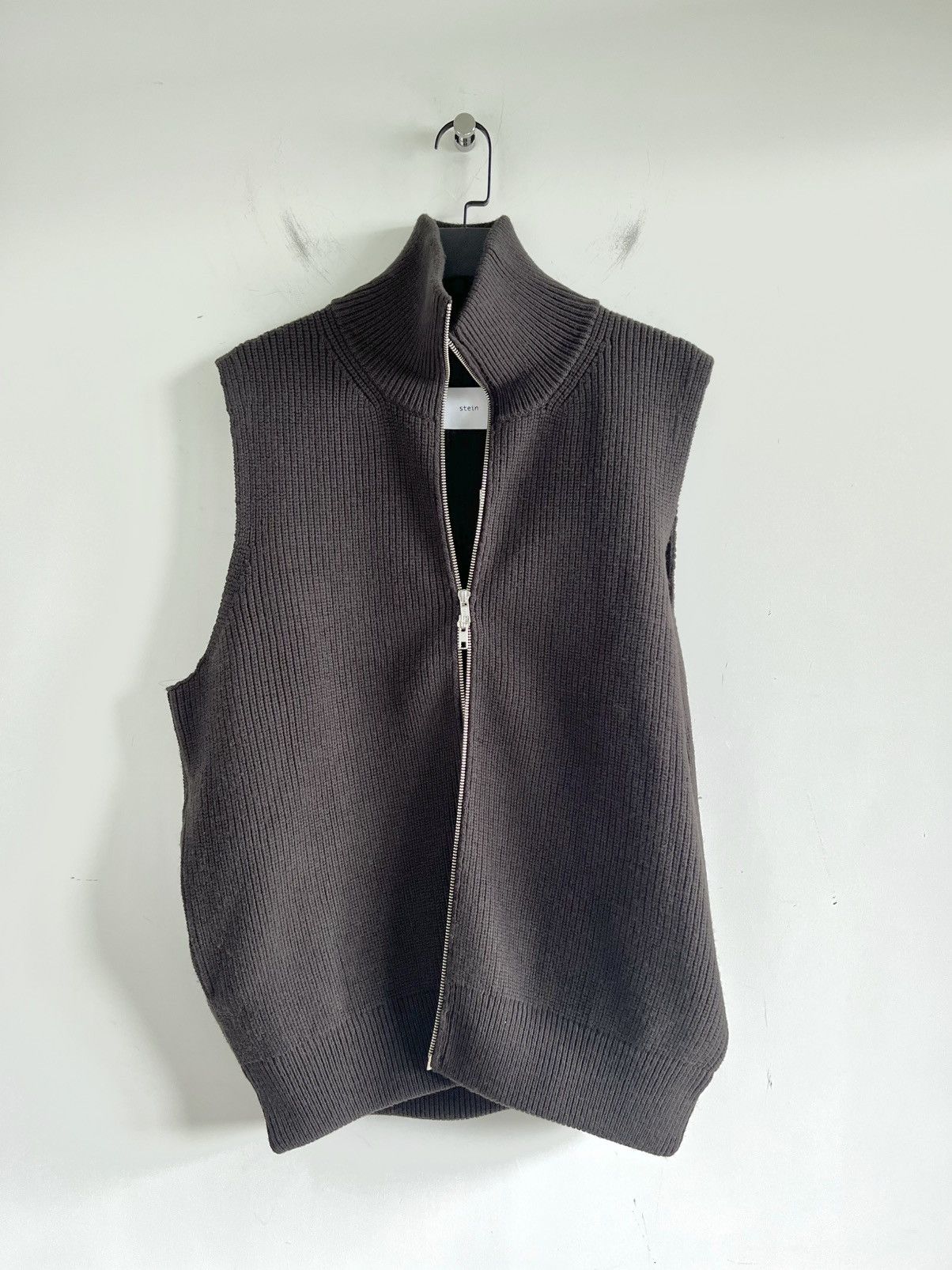 Stein stein - OVERSIZED DRIVERS KNIT ZIP VEST Size US M / EU 48-50 / 2 - 2 Thumbnail