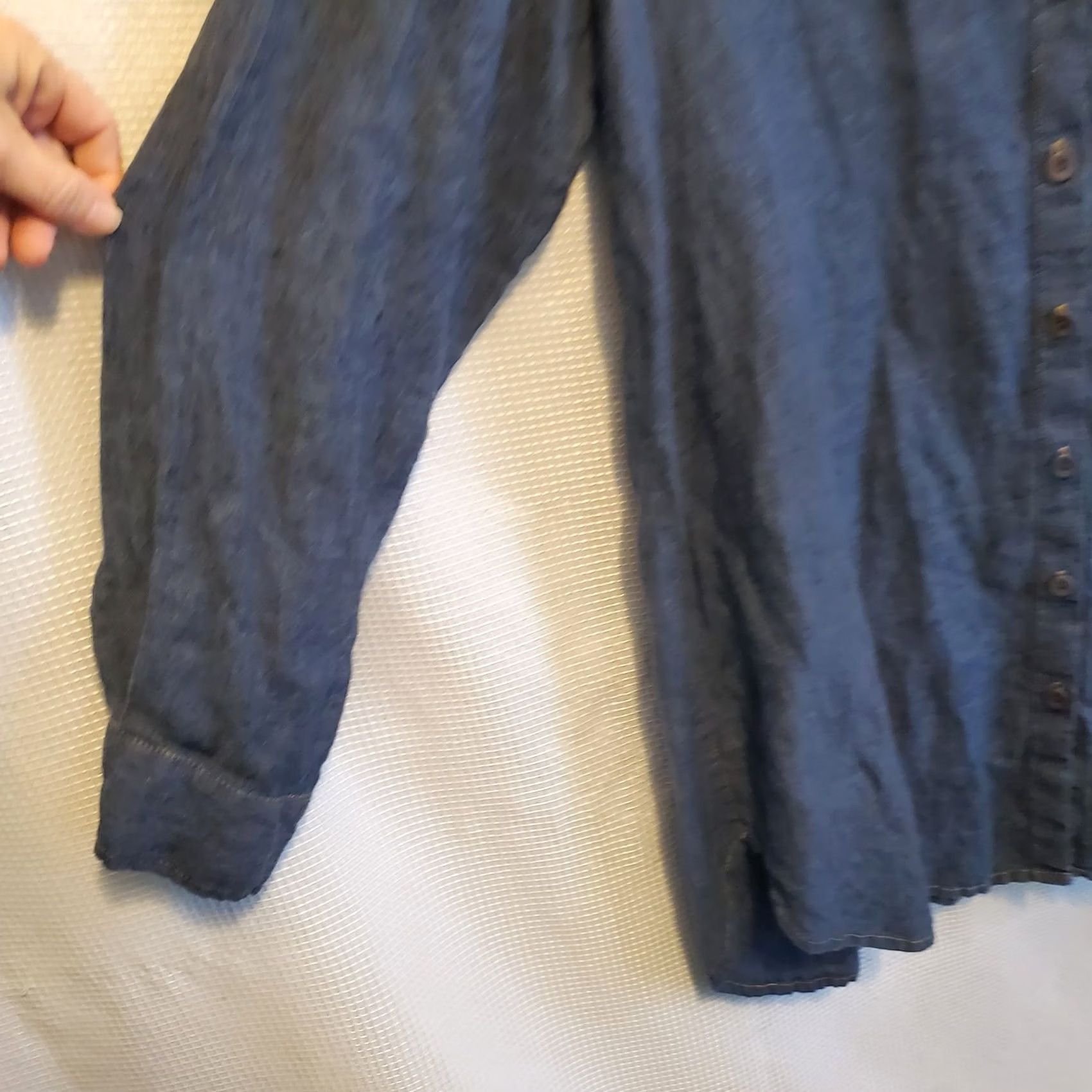 FLAX FLAX Shirt Dress Women Med Blue 100% Linen Collared Button Front Mini Preppy Sz Womens Size M / US 6-8 / IT 42-44 - 3 Thumbnail