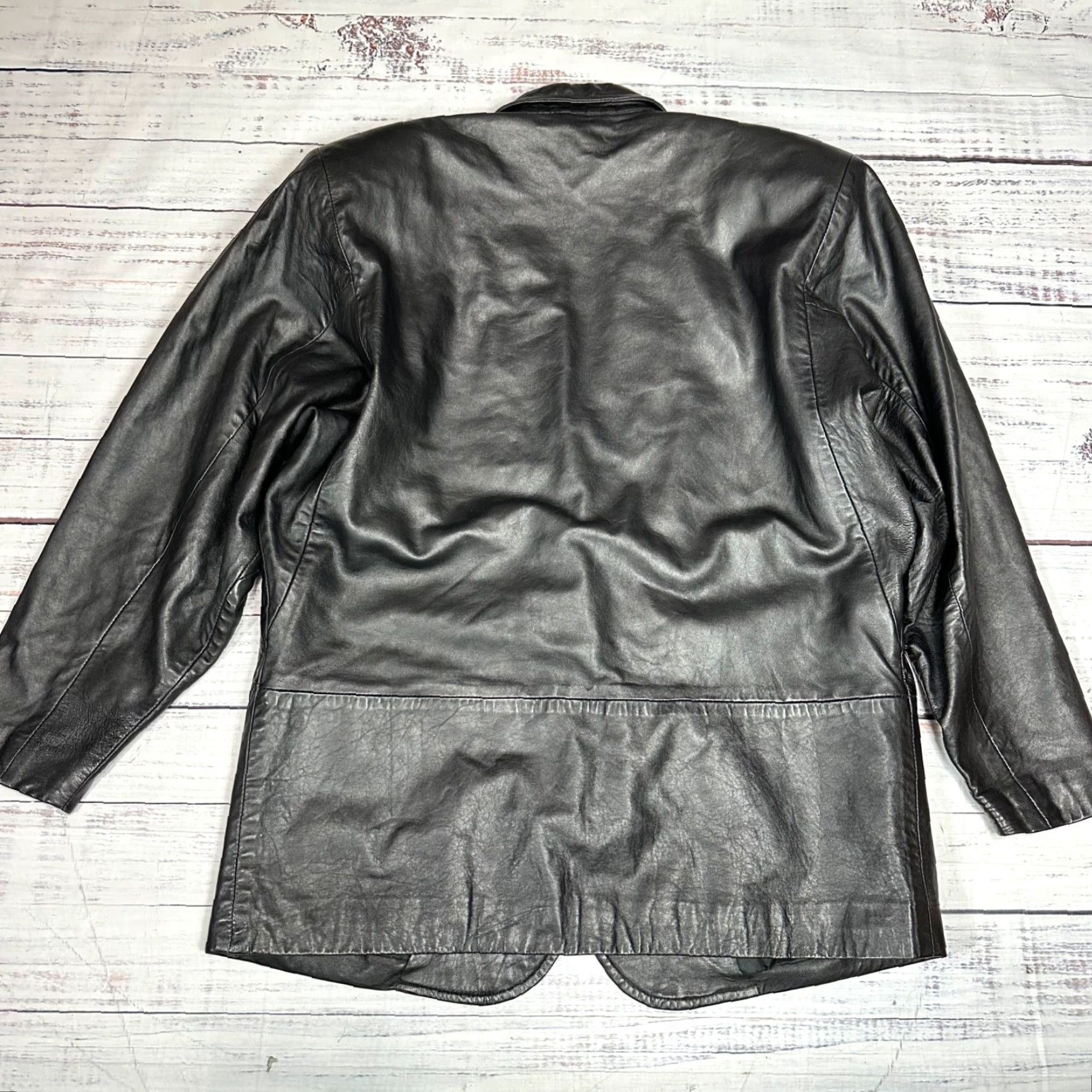 Vintage Womens Black Leather Jacket L Blazer Jacket Womens Leather Blazer L Black Shirt/Hoodie? Size L / US 10 / IT 46 - 4 Thumbnail
