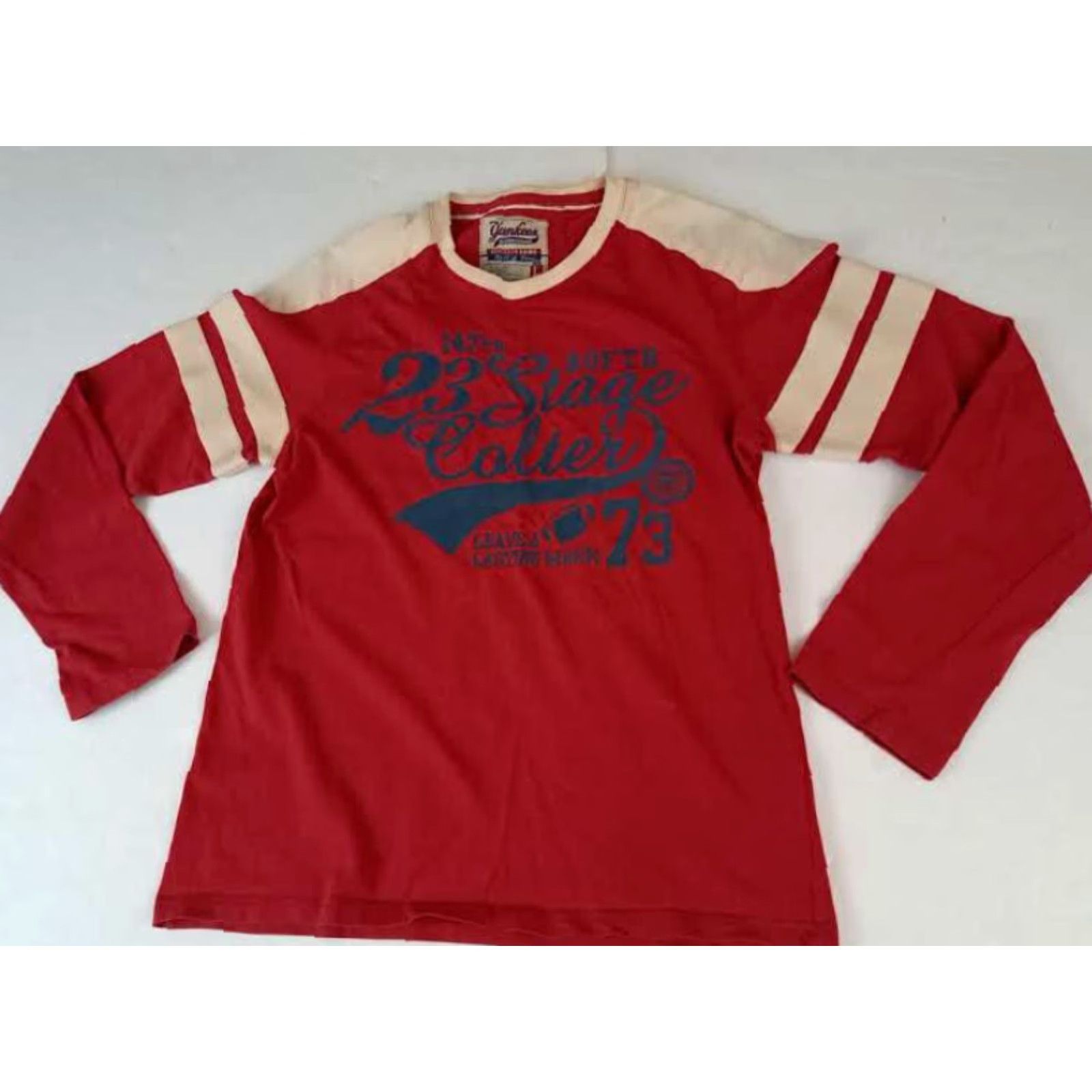 Vintage VINTAGE Yankee Outfitters Rugby Shirt Sweatshirt L Red Canvas Pullover Men Long 25in Pit to Pit Size Large Size US L / EU 52-54 / 3 - 2 Thumbnail