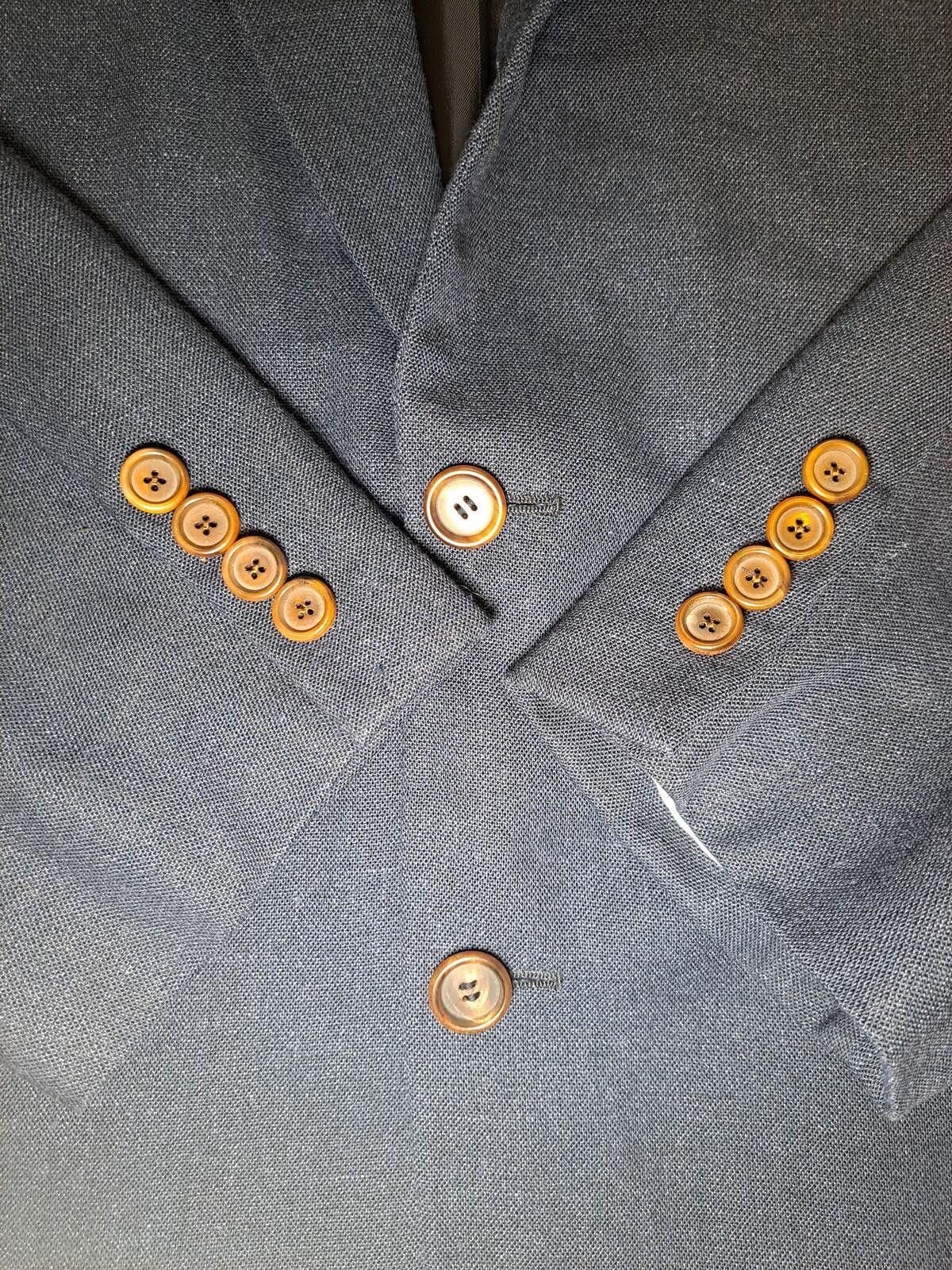 Zanella Zanella Loro Piana Sport Coat 44R Navy Linen Virgin Wool Size 44R - 6 Thumbnail