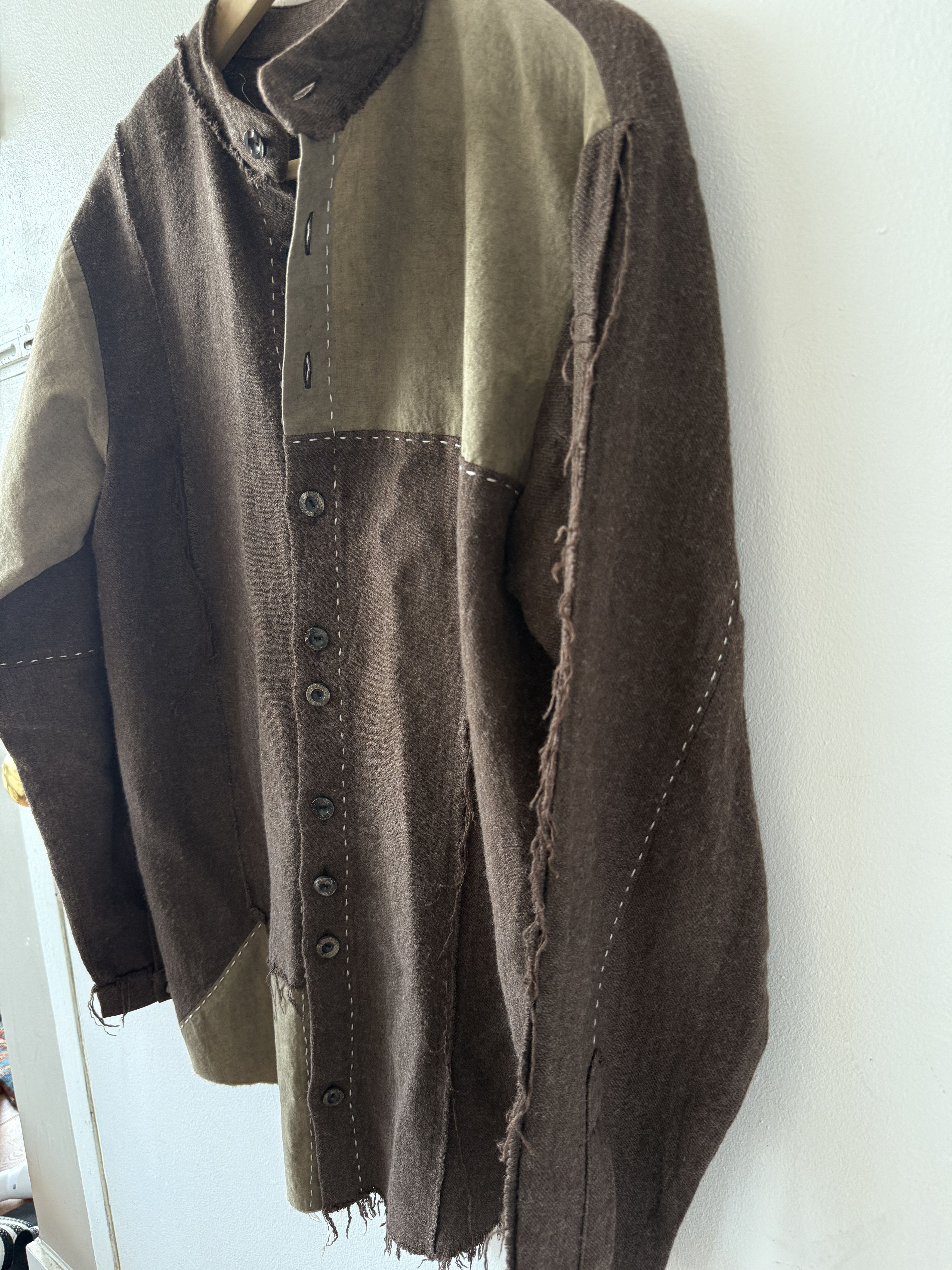 ROGGYKEI Patchwork Linen / Wool Shirt SH02/02 Size US S / EU 44-46 / 1 - 5 Thumbnail
