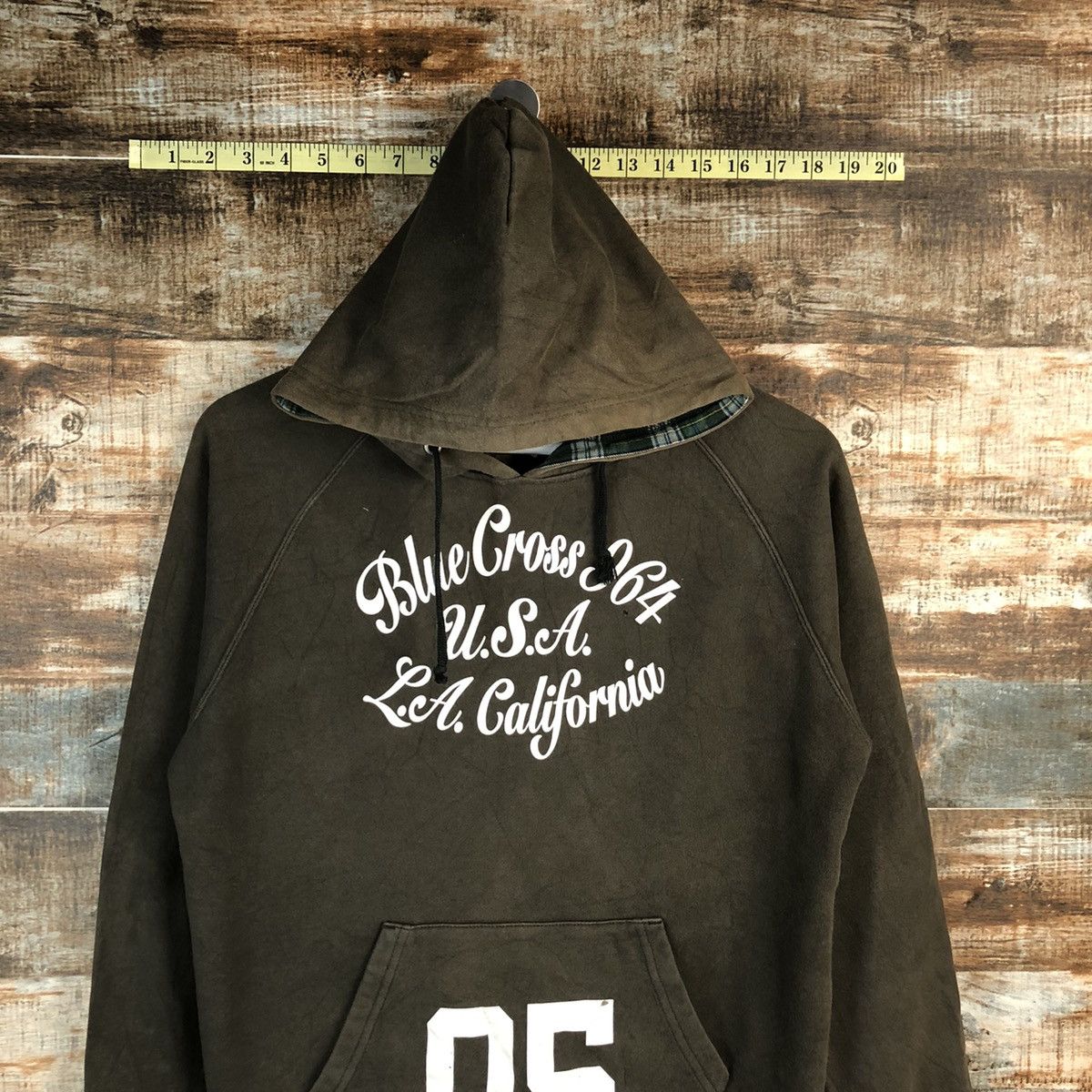 Japanese Brand Blue Cross Brown Hoodie #A1274 Size US S / EU 44-46 / 1 - 2 Thumbnail