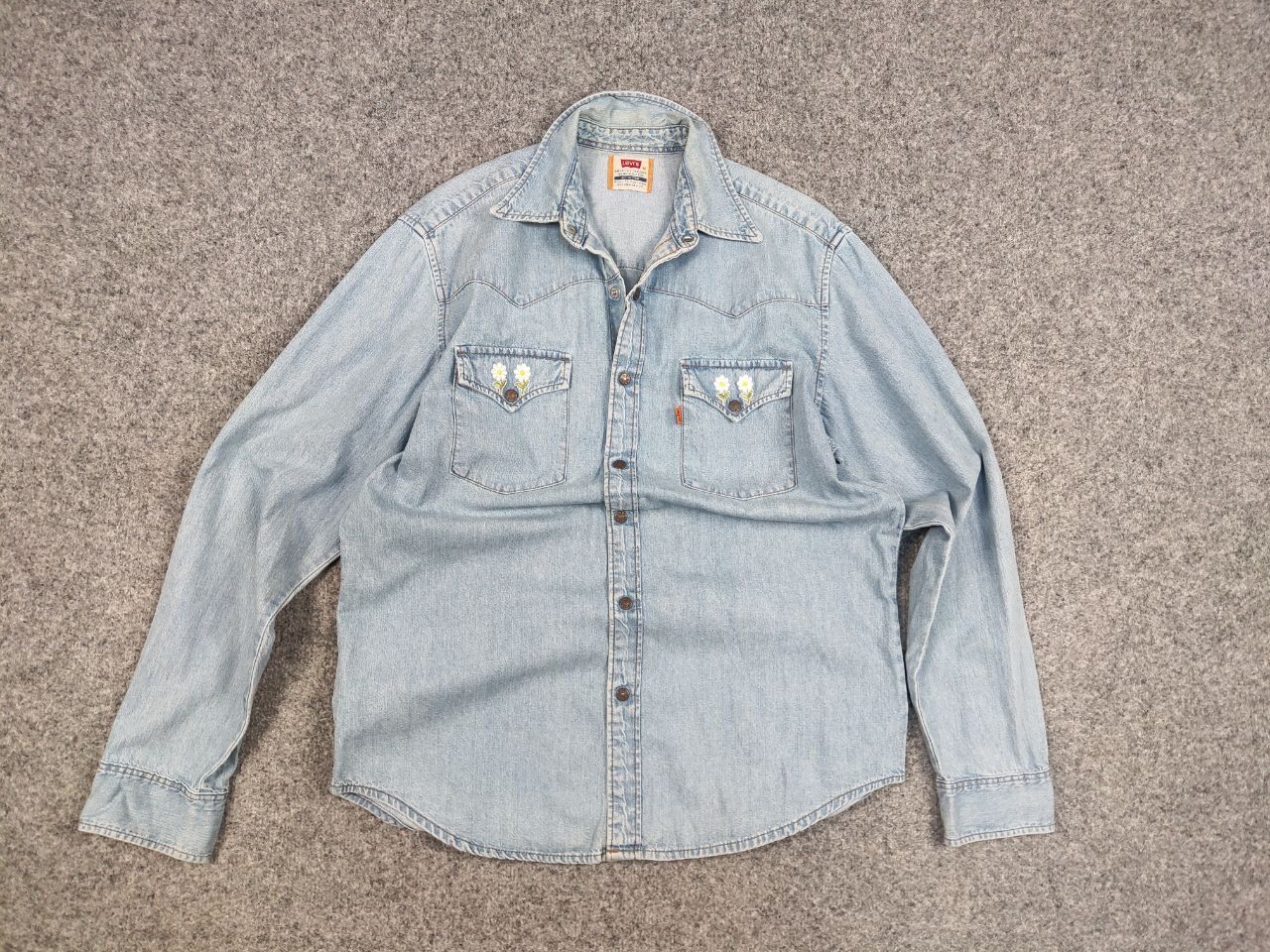 Levi's Vintage 90's Levis Orange Tab denim Classic Buttons Shirt Size US M / EU 48-50 / 2 - 12 Thumbnail
