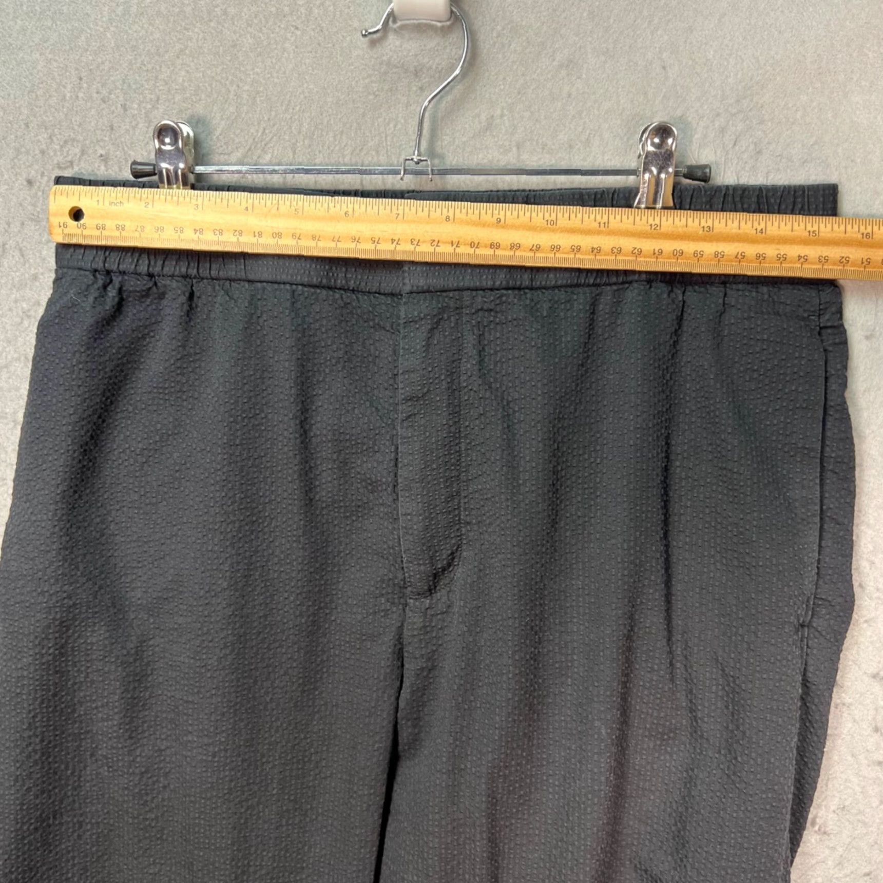 Cos COS Men's 32 Black Textured Cotton Tapered Leg Chino Pants Elastic Waist - Flat Front, Mid Rise, 27in Inseam, Casual, Regular, Pocket - Mens Pants Size US 32 / EU 48 - 5 Thumbnail